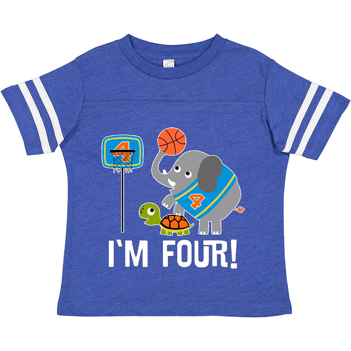 Inktastic Basketball 4th Birthday T-Shirt for 4 Year Old Boys & Girls - Fun Toddler Birthday Gift for Basketball Fans & Party Outfits