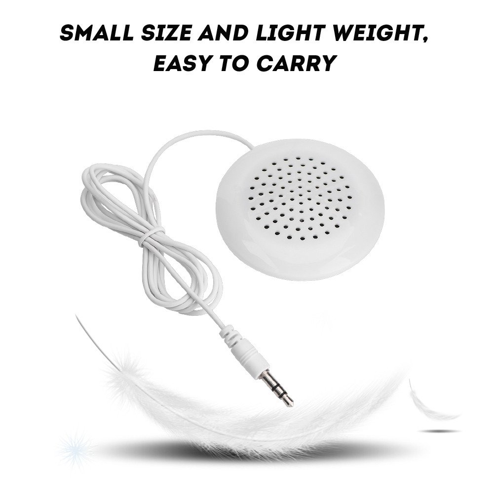 5 Pack White ABS Portable Pillow Speaker - Mini Stereo Speaker with 3.5mm Plug for MP3/MP4/Smartphones/CD Players - Travel, Bedroom & DIY Audio Projects - Perfect for Relaxation, Home Decor and Gift Giving