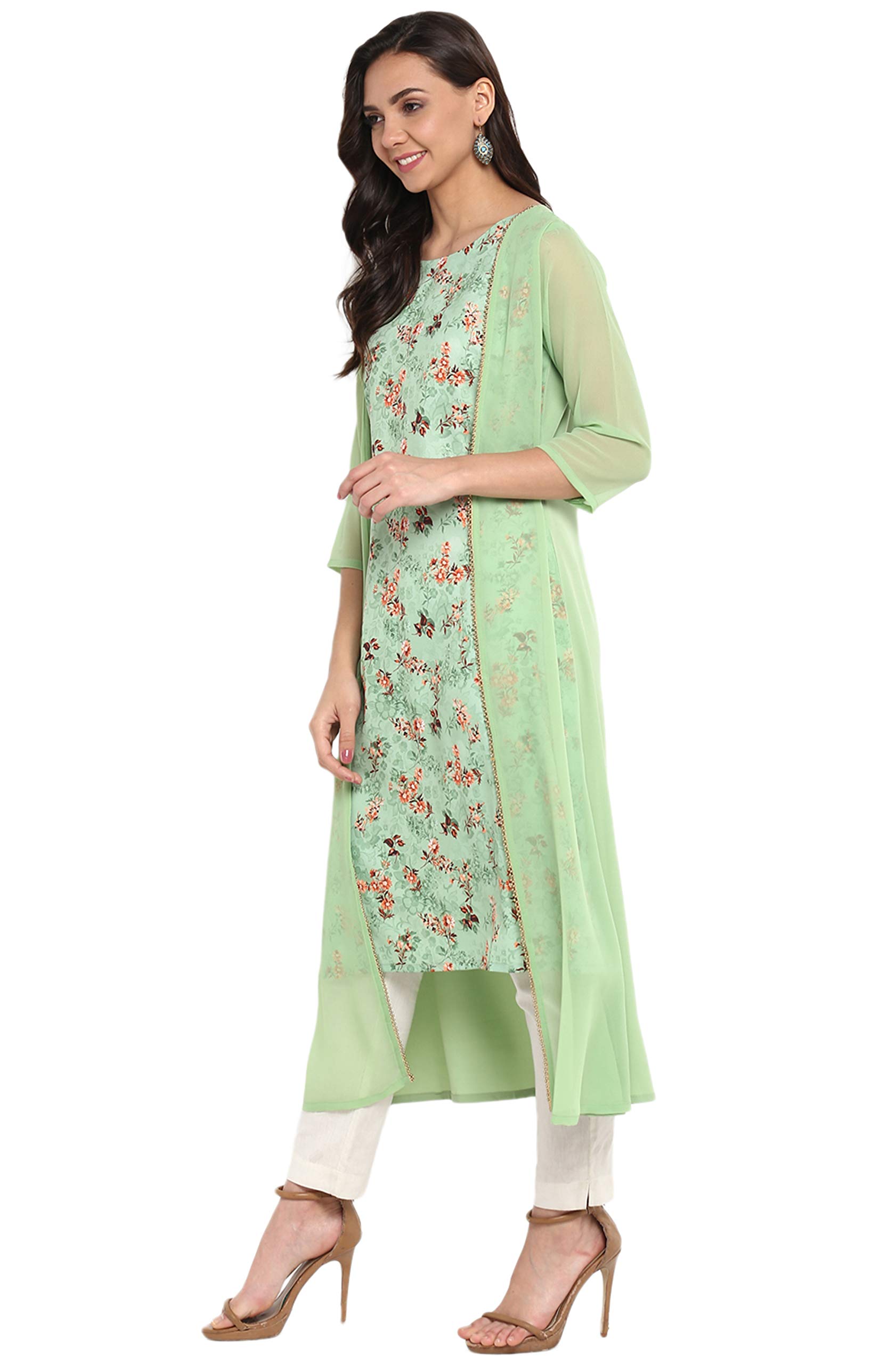 Janasya Women's Indian Kurti Tunic Top - Soft Crepe Fabric, Elegant Ethnic Wear for Casual & Festive Occasions | Perfect for Diwali, Weddings & Daily Wear