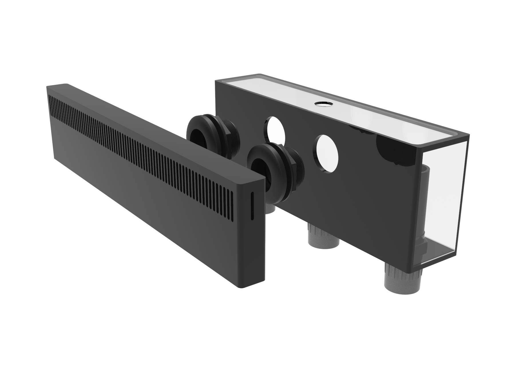 Low Profile External Overflow Box for Aquariums - 2000 GPH High Flow Rate - Silent Water Drain System for Saltwater & Freshwater Tanks - Perfect for Reef, Fish, and Planted Aquariums