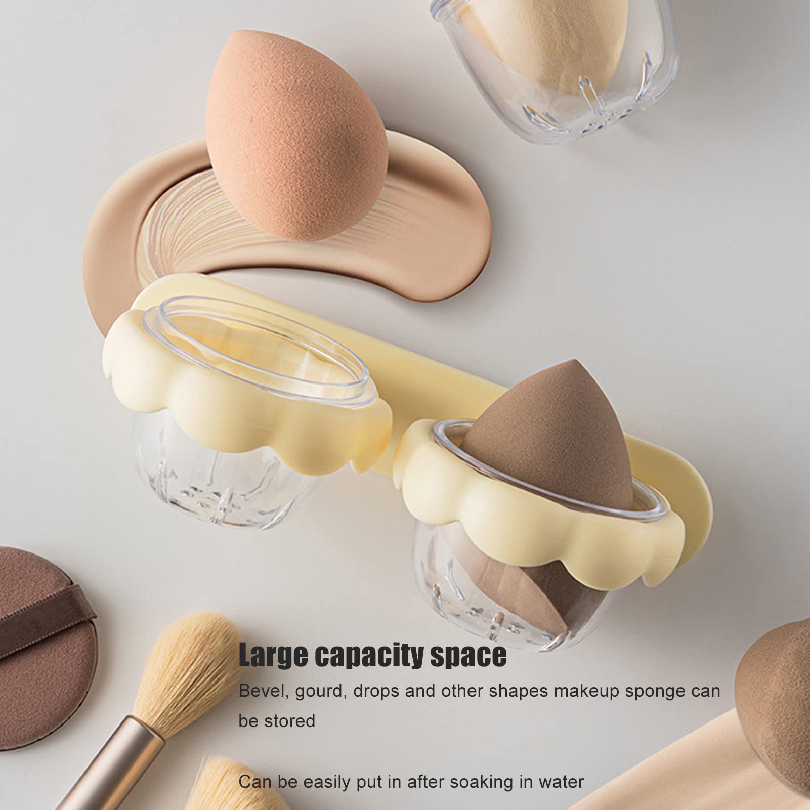 Beauty Sponge Drying Rack - Wall Mounted Makeup Sponge Holder & Portable Travel Case for Makeup Puffs | Perfect for Home Vanity, Travel & Salon Organization