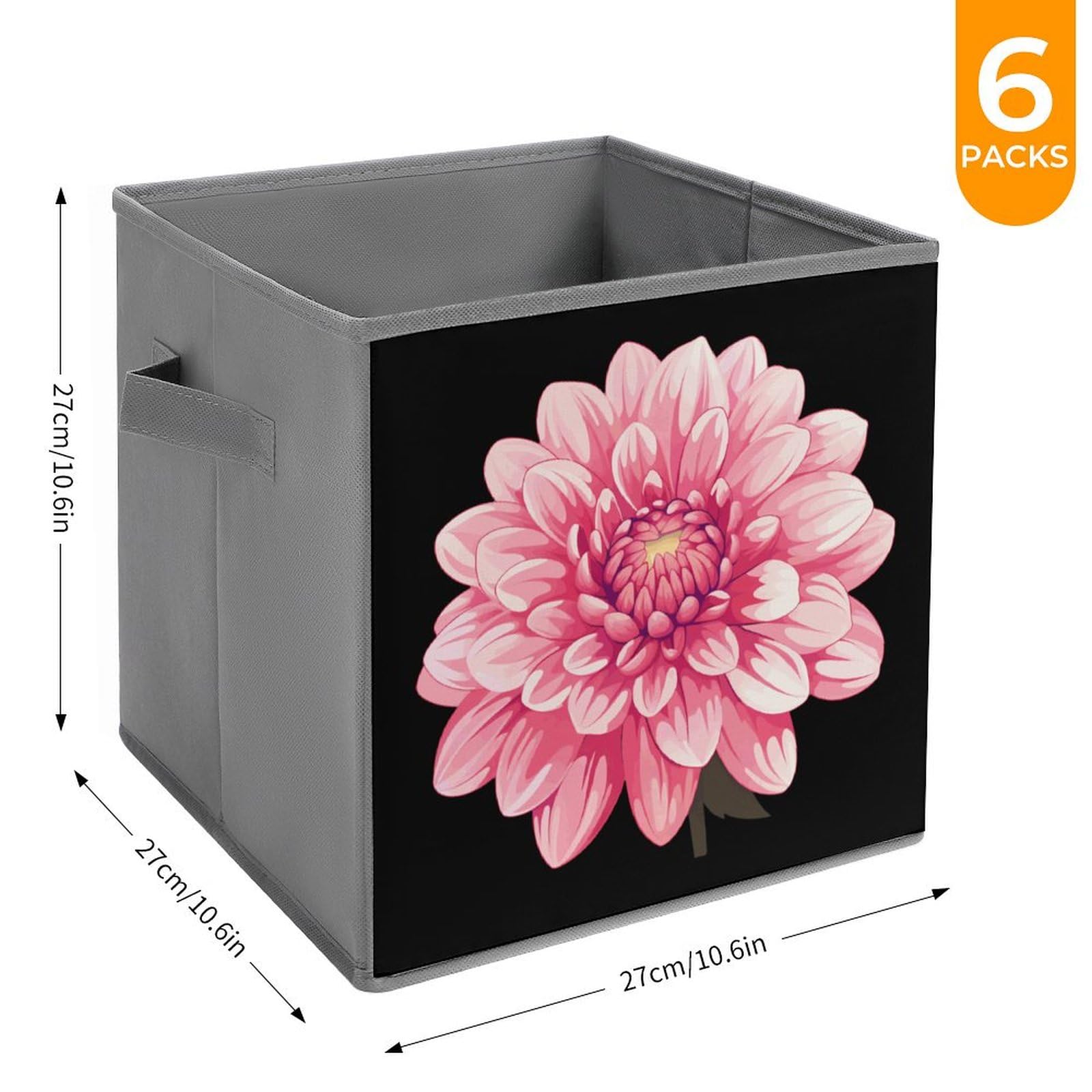 Dahlia Storage Bins 6PCS - Foldable Cube Organizers for Home & Office