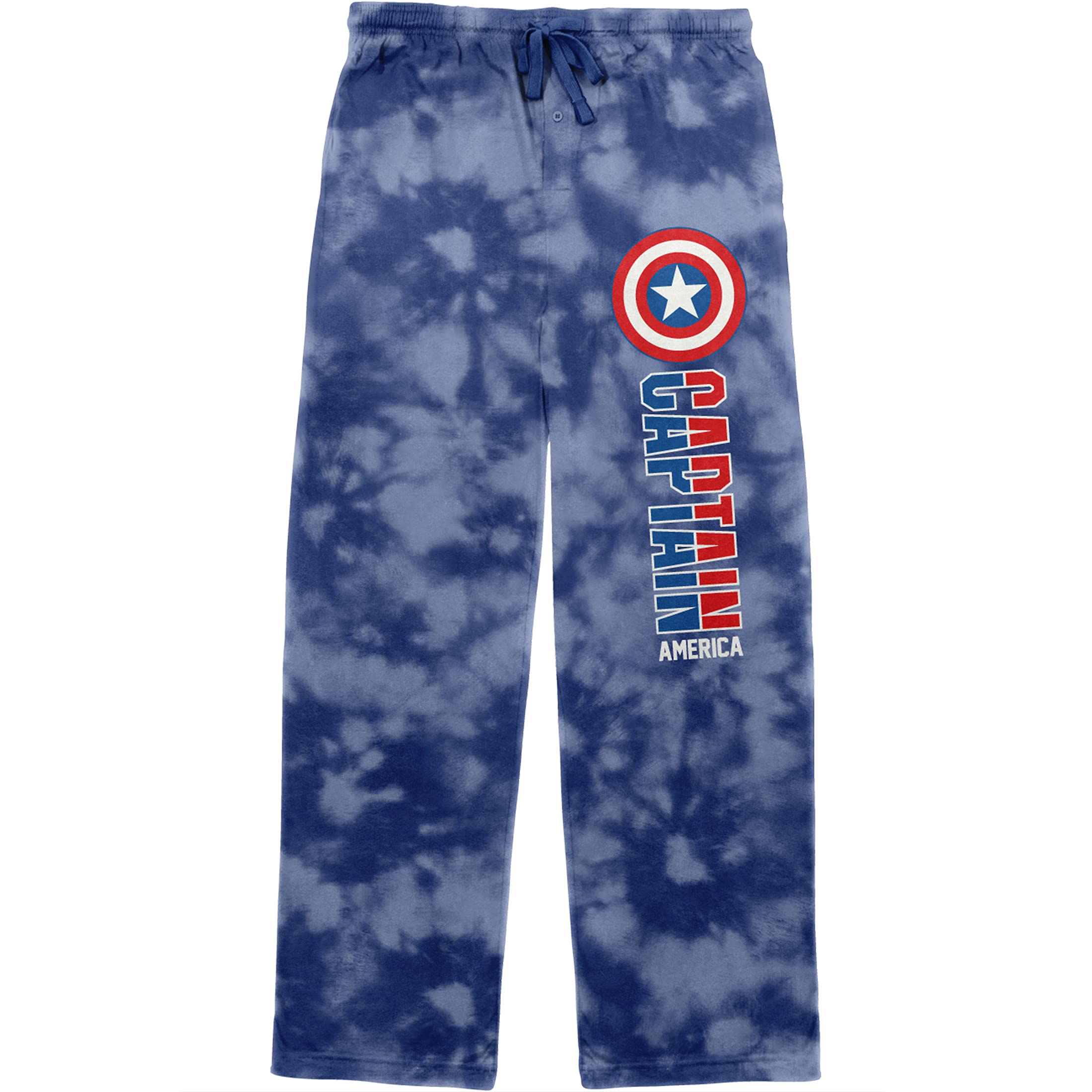 Captain America Men's Sleep Pajama Pants - Soft Blue & White Cloud Print Lounge Pants for Marvel Fans - Perfect for Bedtime, Movie Nights & Superhero Themed Parties