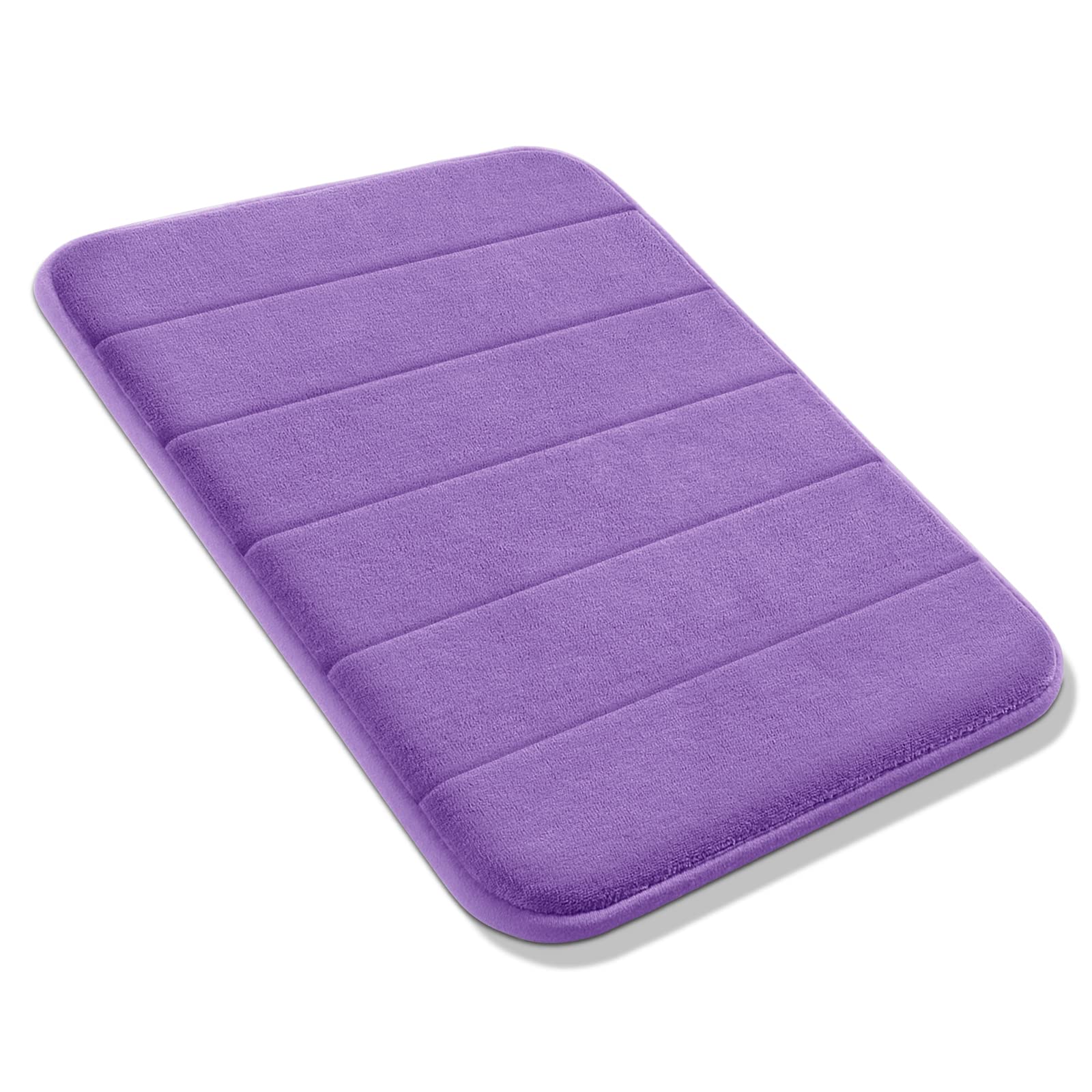 Yimobra Memory Foam Bath Mat - 24x17 Inch Non-Slip Super Absorbent Quick Dry Bathroom Rug - Soft Thick Machine Washable Shower Mat for Tub & Floor - Perfect for Bathroom Safety & Comfort (Lavender)