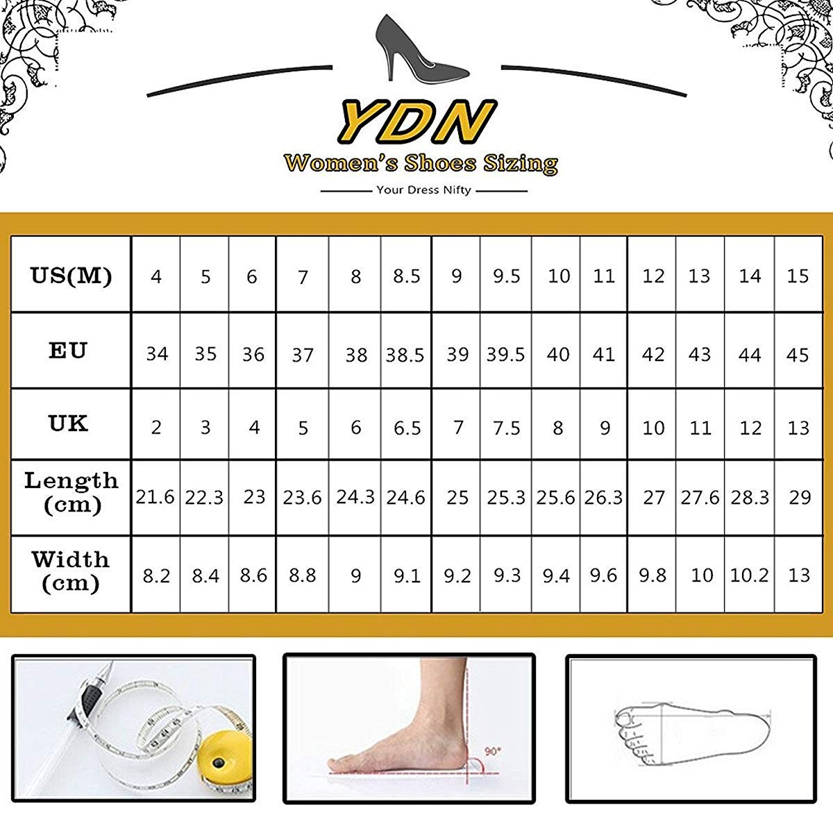 YDN Women's Pointed Toe Flats - Comfortable Slip On Low Heel Pumps with Hidden Straps for Work, Office & Dressy Occasions