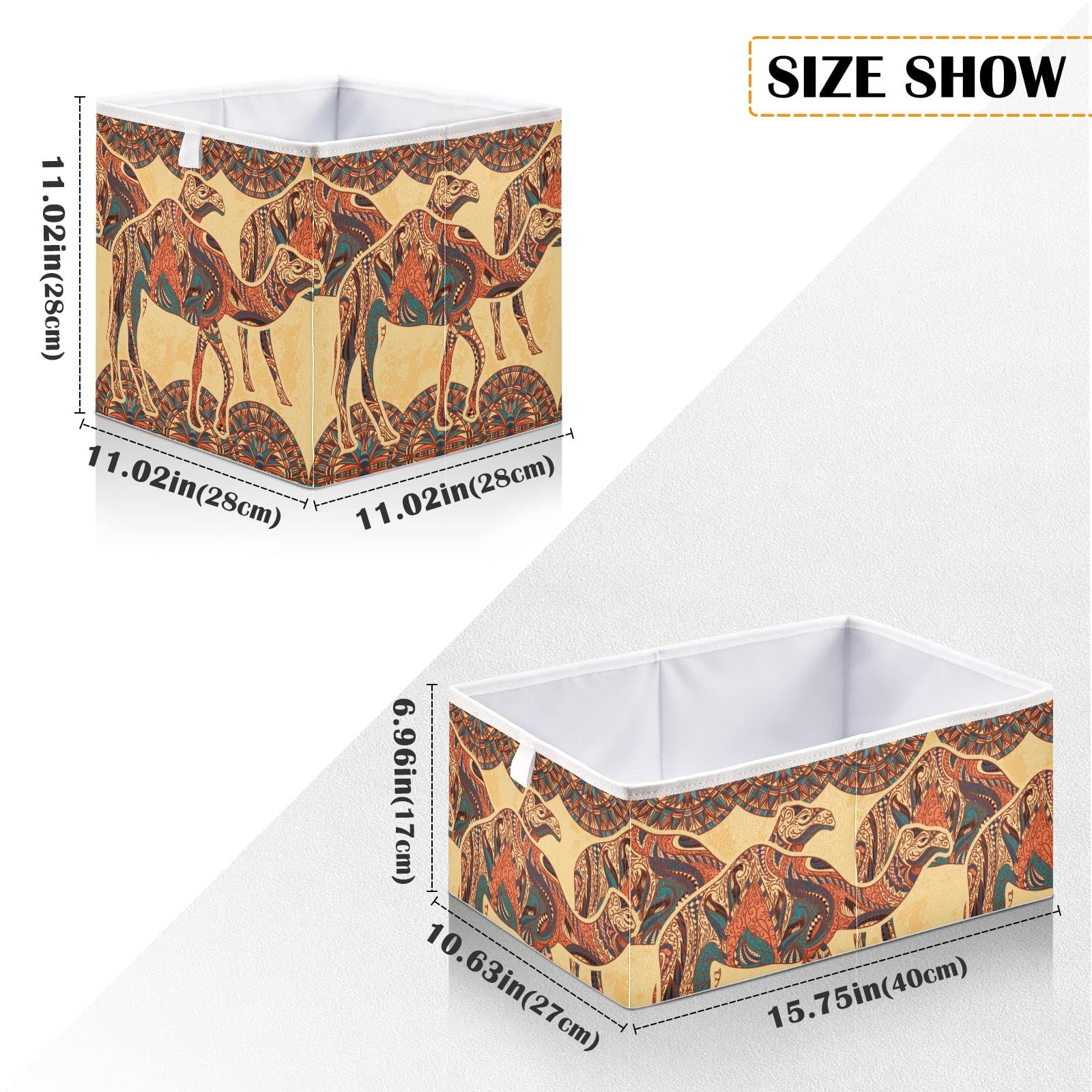 DOMIKING 11 Inch Foldable Fabric Storage Bins with Sturdy Handle - Closet Organizers for Bedroom, Linen, Shelves | Perfect for Home Organization, Kids Room & Seasonal Storage