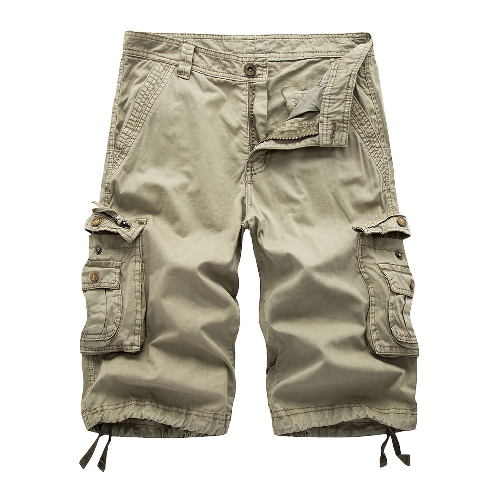 TRGPSG Men's Cargo Shorts - Relaxed Fit Cotton Camo Shorts with 13