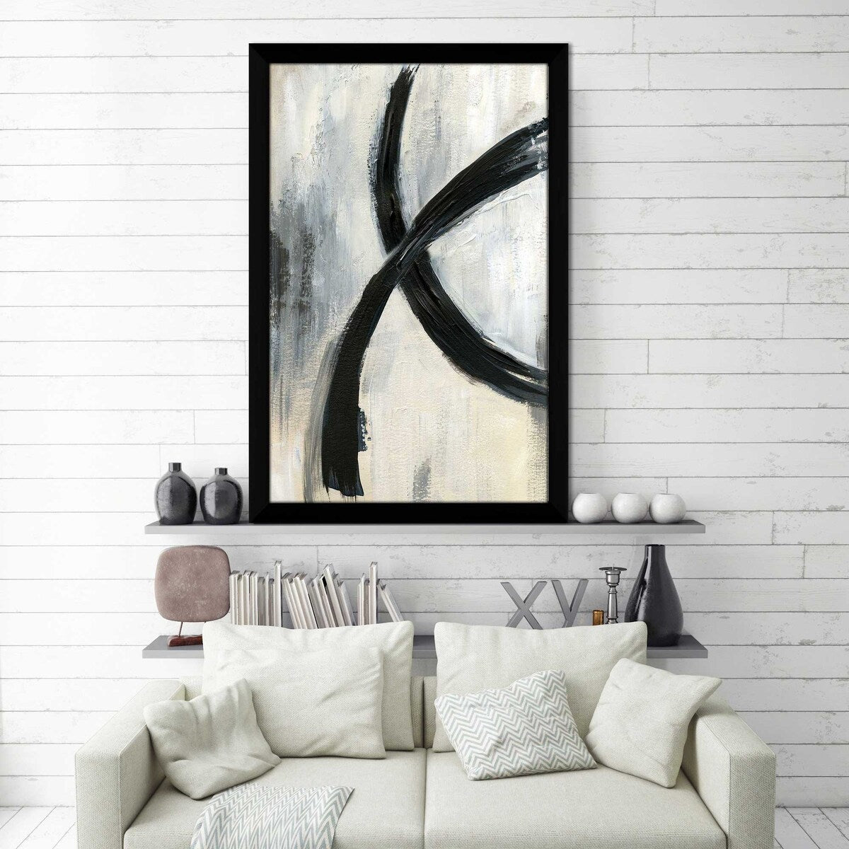 Abstract Vertical Rings I by Nan - Modern Acrylic Wall Art Print for Living Room, Bedroom & Office Decor