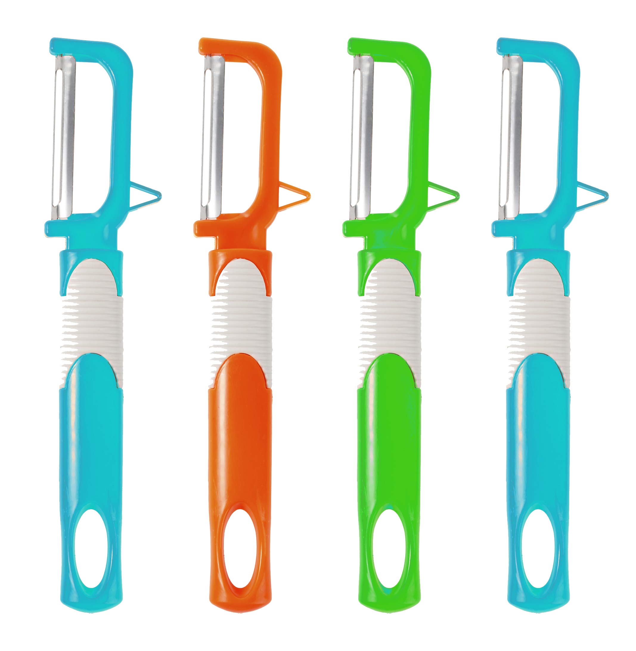 Ergonomic Swivel Vegetable Peeler - 4 Pack Stainless Steel Kitchen Peeler for Fruits, Potatoes, Mangoes - Dishwasher Safe - Perfect for Meal Prep & Professional Cooking