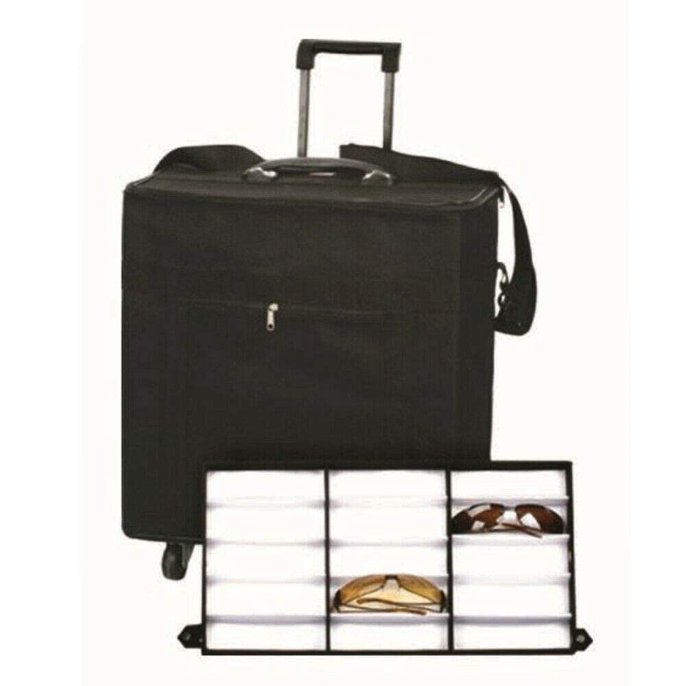 180-Slot Eyeglasses Organizer - Portable Optical Frame Display Case & Storage Box for Eyewear Collectors | Travel-Friendly Glasses Organizer with Trolley Handle | Perfect for Retail Stores, Home Organization & Travel Accessories