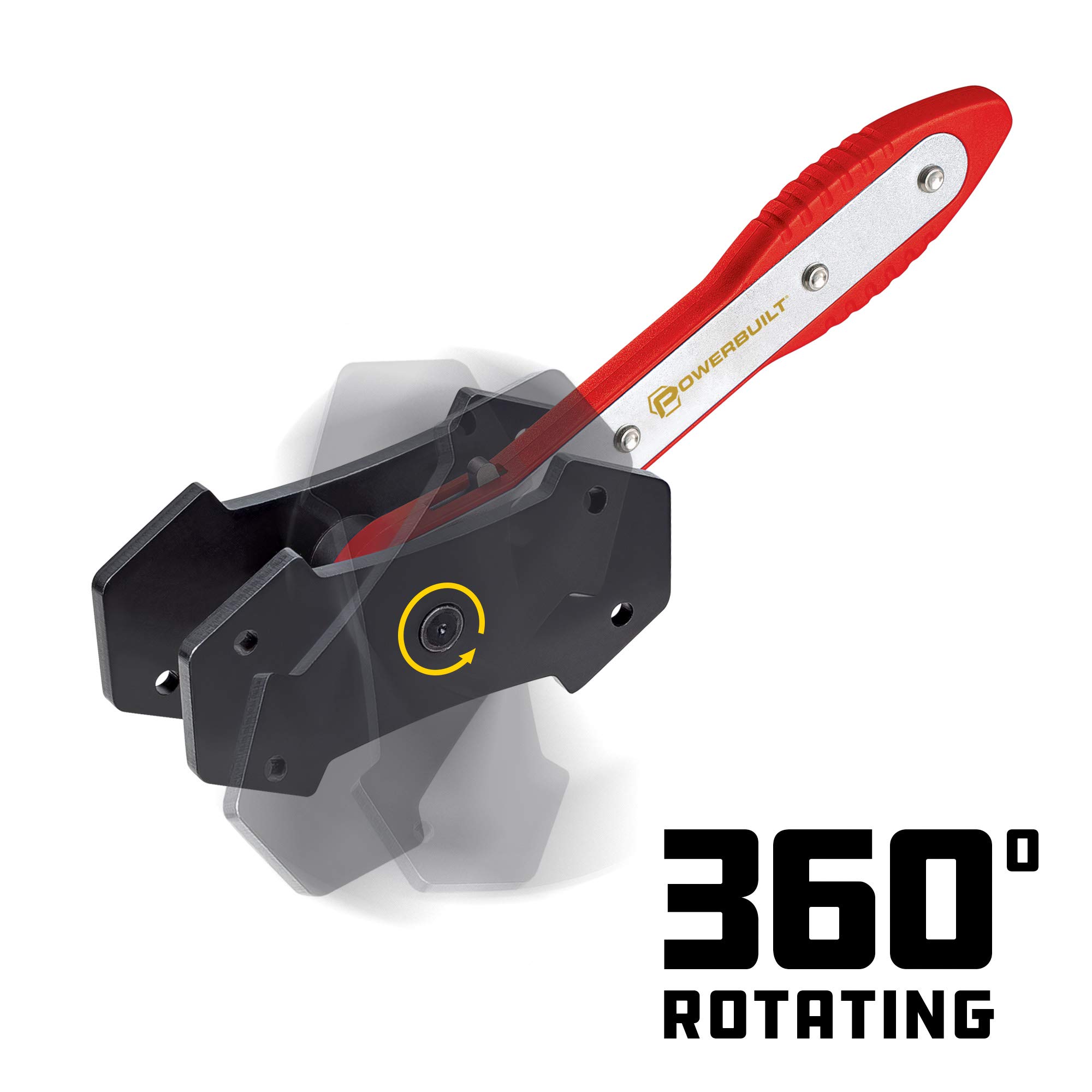 Powerbuilt 647796 Ratcheting Caliper Piston Tool Set - 1 Pack - Professional Brake Caliper Compressor for DIY Auto Repair & Maintenance