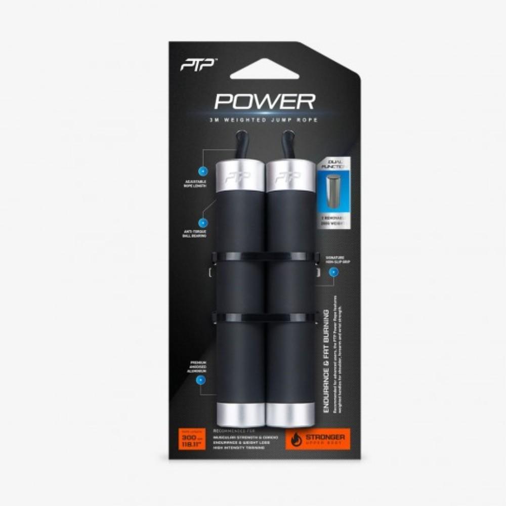 PTP Power Weighted Jump Rope - Adjustable Speed Rope for CrossFit, Boxing & Home Workouts - Heavy Duty Fitness Skipping Rope for Strength Training & Cardio Exercise
