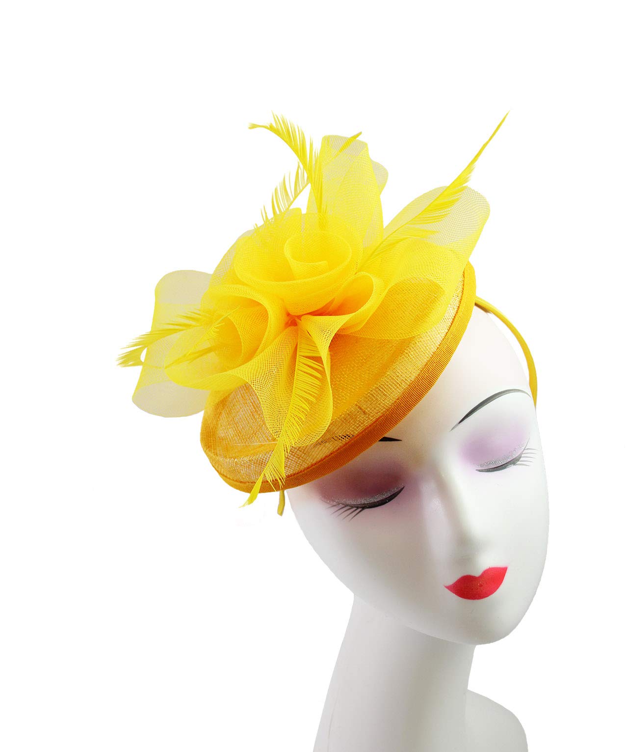 Elegant Feather Fascinator Headband with Flower - Perfect for Weddings, Royal Ascot & Special Occasions | Hair Clip for Women's Fashion Accessories | Great for Bridal, Tea Parties & Formal Events