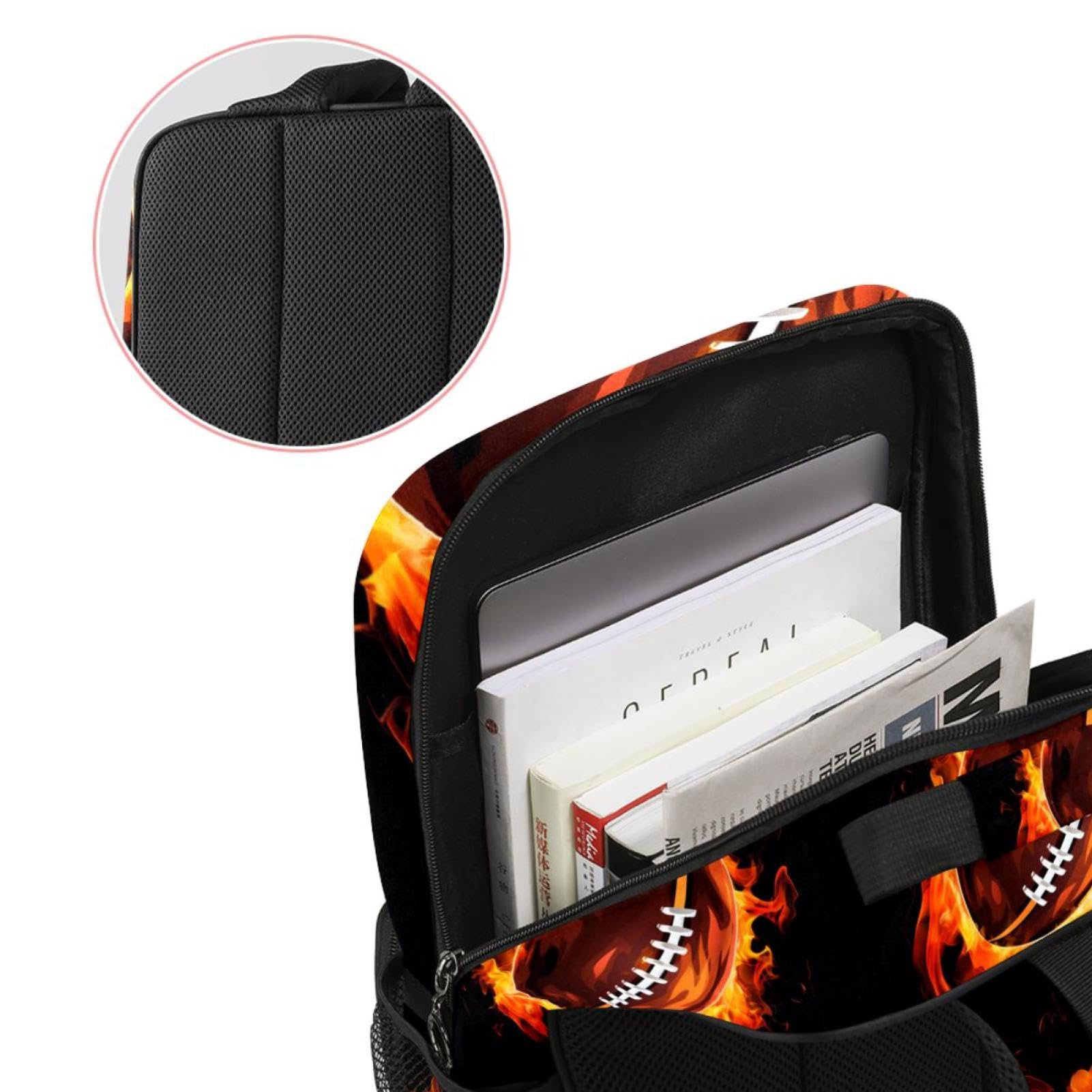 Men's & Women's Travel Backpack - Durable American Football Design Backpack for Hiking, Camping & Daily Commute