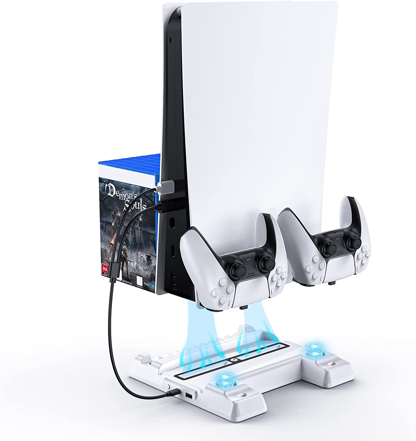 NexiGo PS5 Vertical Stand with Cooling Fan - Dual Cooling System for PlayStation 5 Console | Perfect for Gaming Setup & Home Entertainment System