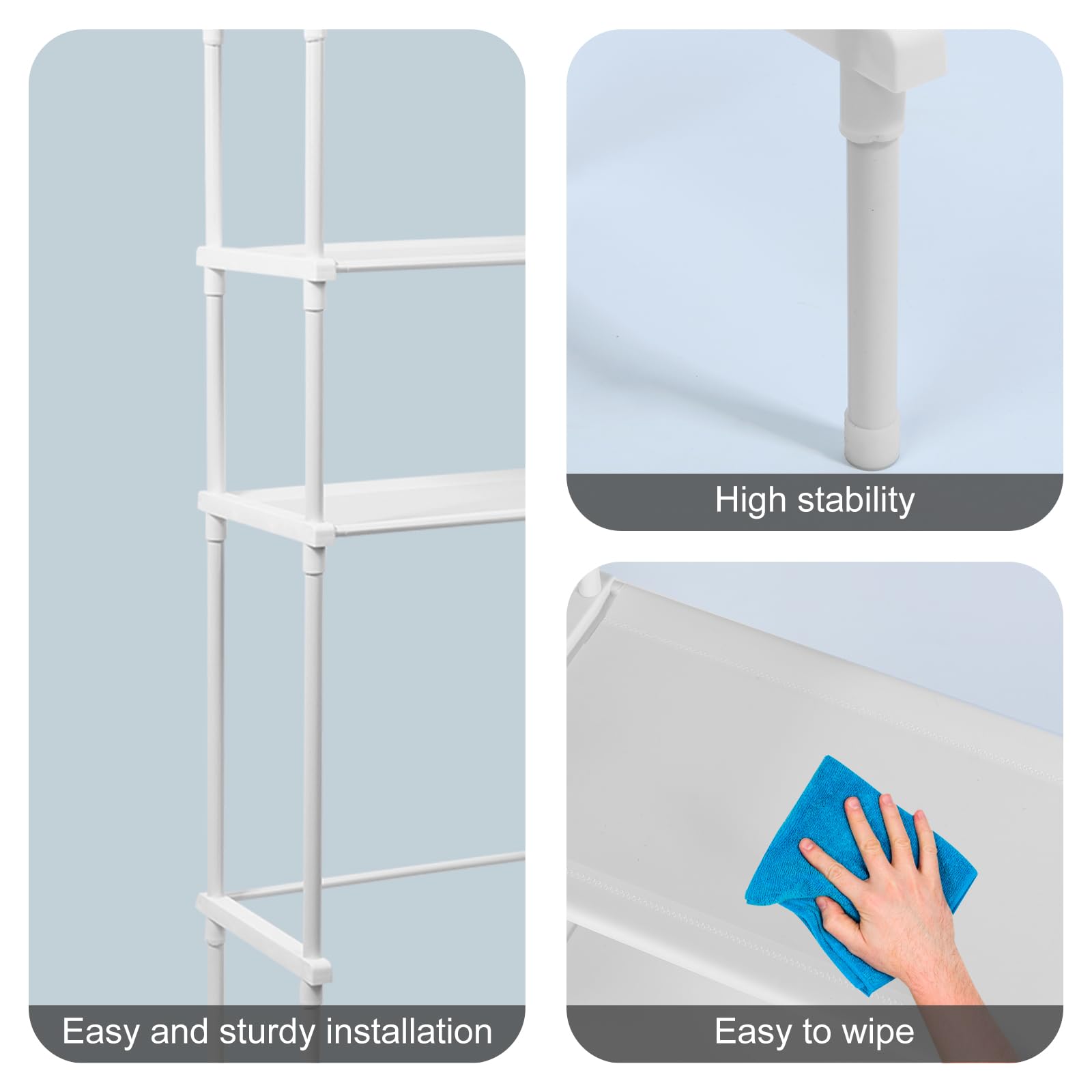 3-Tier Over Toilet Storage Shelf - Bathroom Space Saver for Small Homes