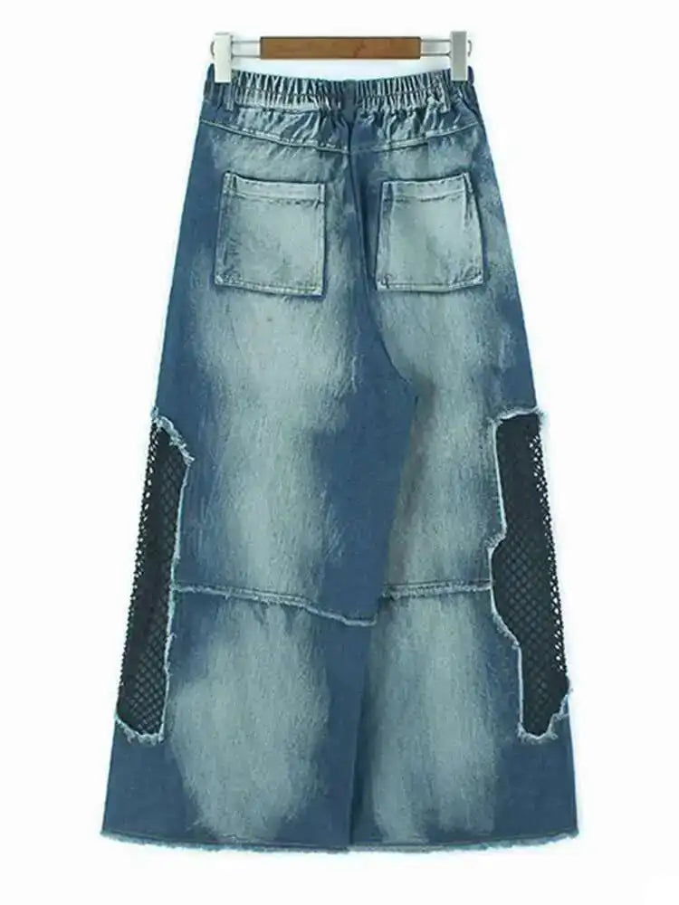 Women's Big Size Denim Vest & Wide Leg Pants Two-Piece Set - V-Neck Sleeveless Outfit for Spring/Fall 2025 | Casual Streetwear, Plus Size Fashion Trend | Perfect for Daily Wear, Office Outfits & Weekend Looks