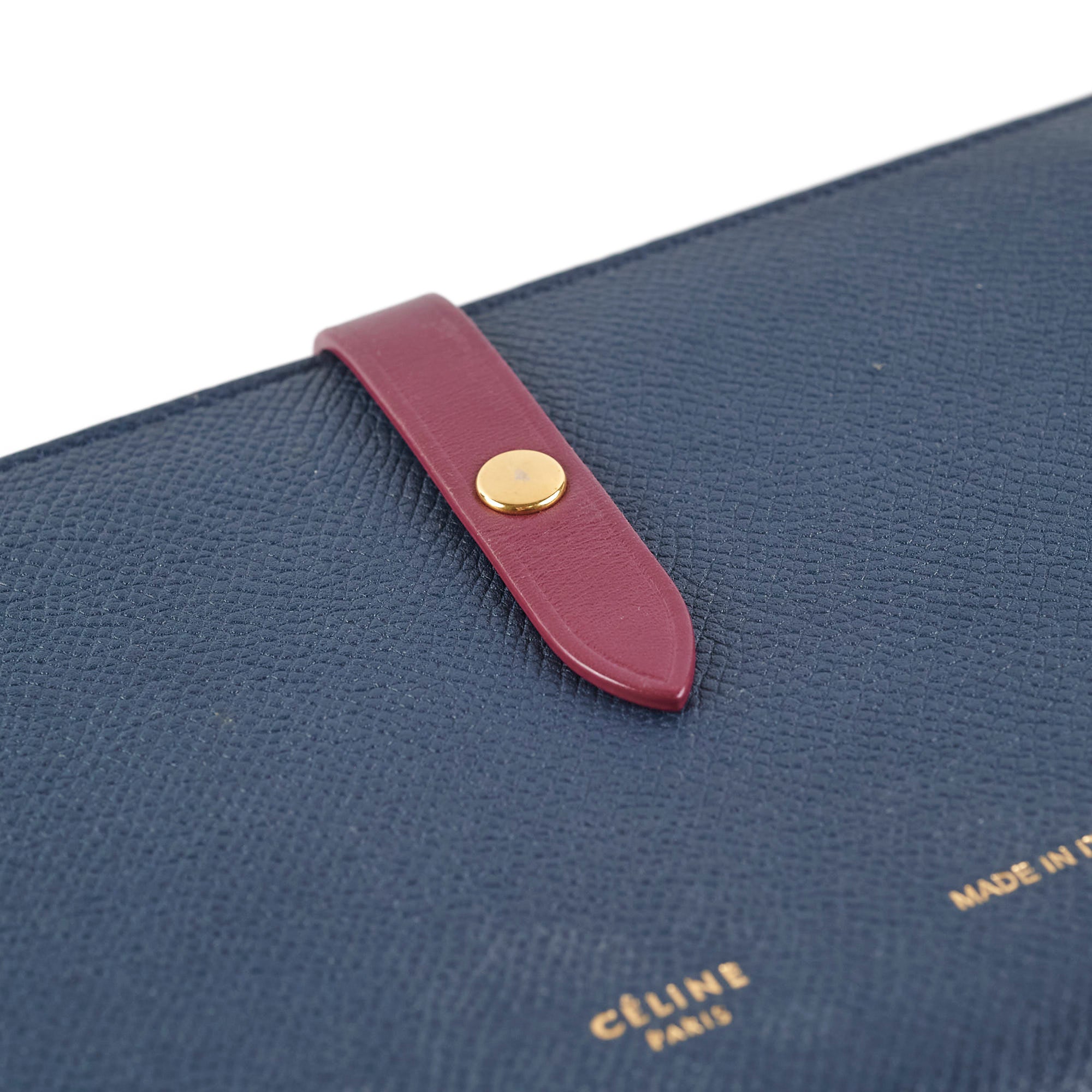 Celine Large Bicolor Strap Wallet - Genuine Leather Luxury Wristlet for Women | Perfect for Everyday Use, Travel & Special Occasions