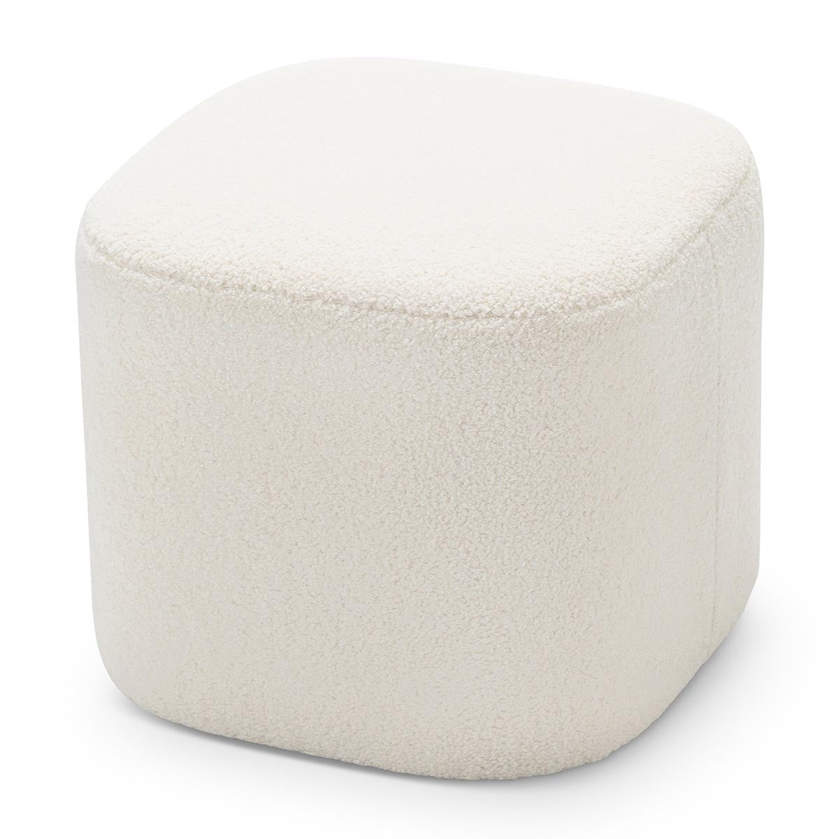 Ayla Boucle Square Ottoman - Modern Upholstered Storage Footrest Pouf for Living Room, Bedroom & Nursery - Soft and Stylish Home Decor Accent