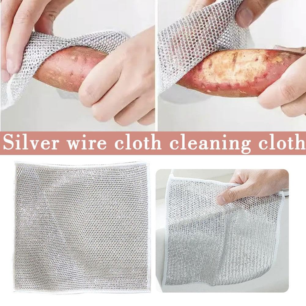 Stainless Steel Scrubber Pads for Dishes - Non-Scratch Cleaning Pads for Kitchen, Sinks, Countertops & Stove Tops - Reusable & Machine Washable - Perfect for Tough Grease & Food Residue Removal