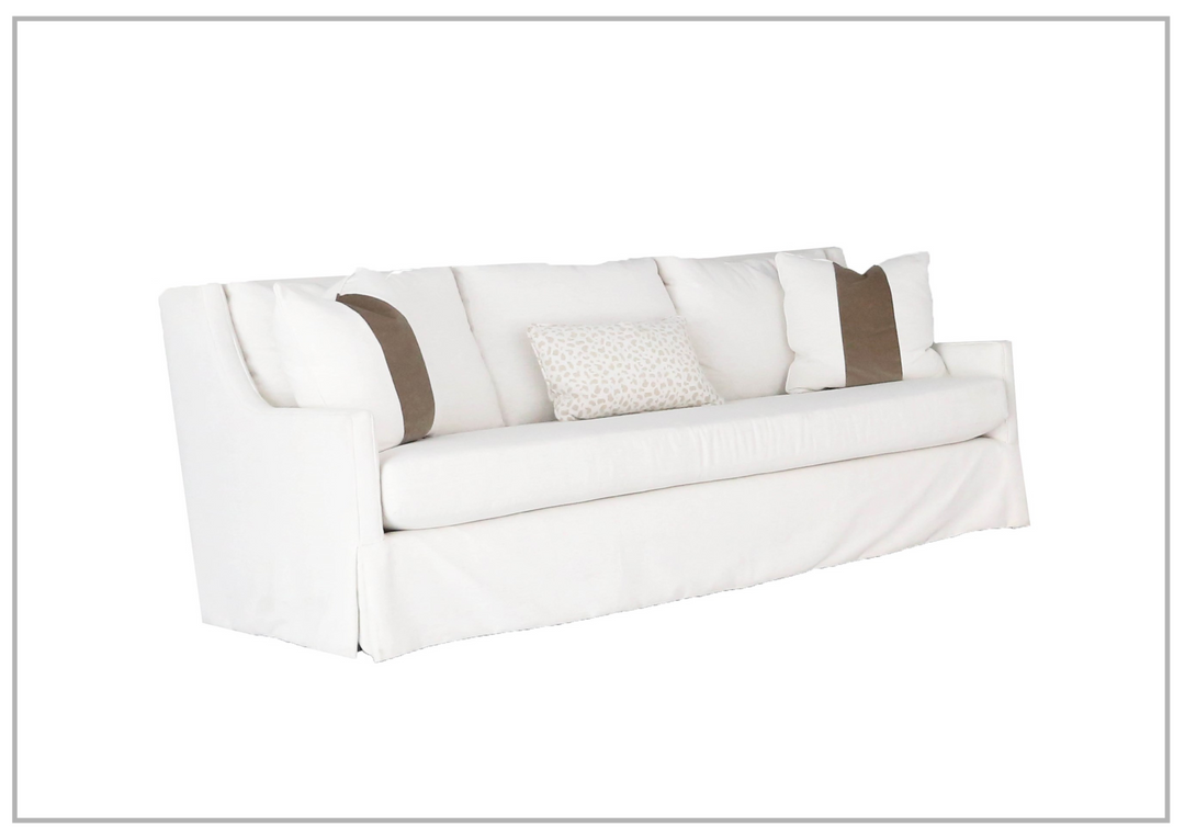 Universal Furniture Hudson 3-Seater Sofa in Nomad Snow with Throw Pillows - Modern Living Room Couch for Small Spaces & Apartments