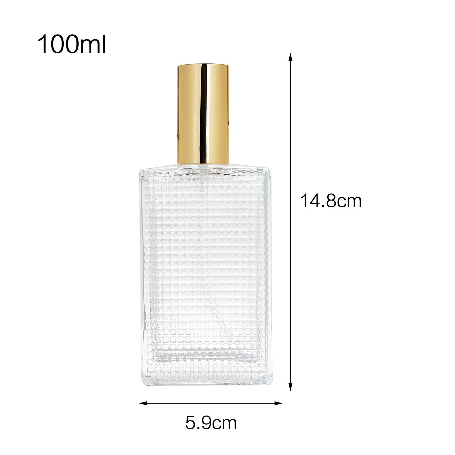Hunky Dory 100ml Refillable Glass Bottle with Spray Pump & Cap - DIY Perfume, Essential Oil, Lotion, Rose Water Container - Travel Size (2 Pack) for Home, Office & Gym Use