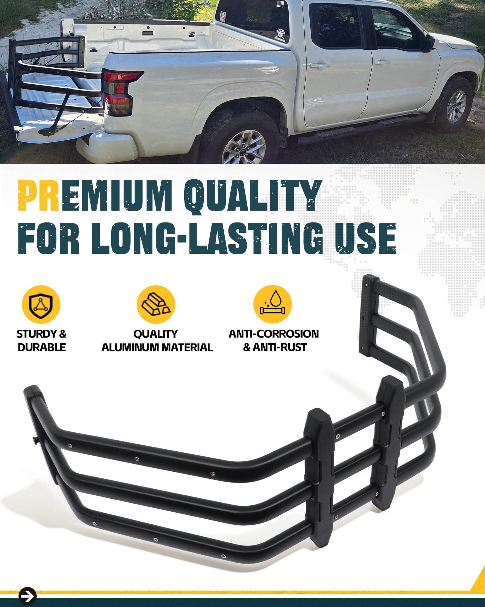 Heavy Duty Truck Bed Extender for Chevy Silverado 1500/2500/3500 (2019-2025) | Tailgate Extension | Cargo Hauling & Camping Accessory
