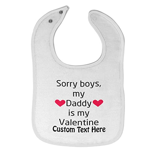 Custom Personalized Toddler & Baby Bibs with Burp Cloths - Cotton Father's Day Gift for Dad (White) | Perfect for Valentine's Day, Baby Showers & Newborn Essentials