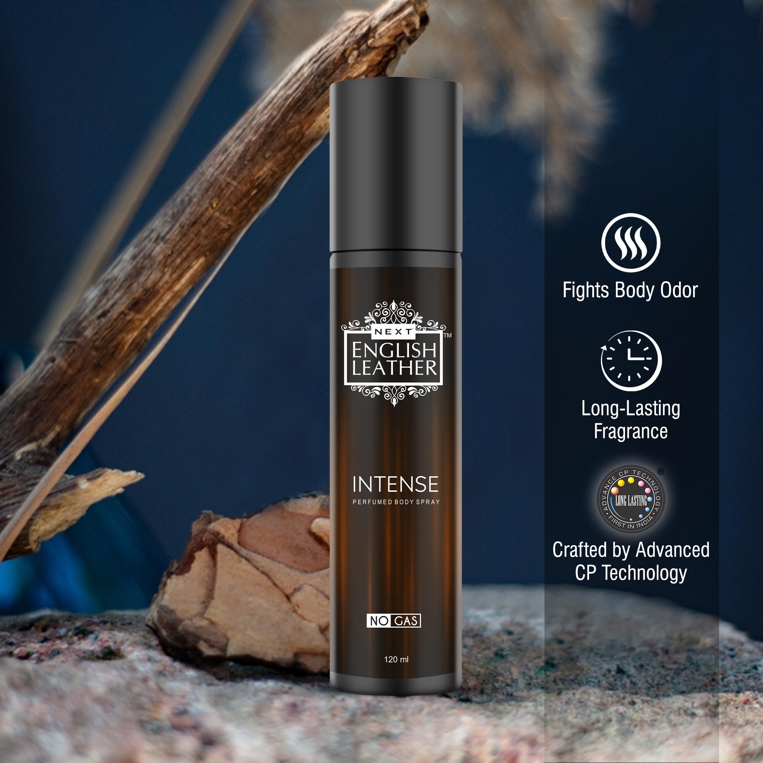 Next Care English Leather No Gas Deodorant Set of 3x120ml | Fresh, Gentleman & Intense Scents | Long Lasting Perfume Body Spray for Men | Valentine's Day Gift for Him | Aluminum-Free Deodorant Combo Pack | Ideal for Daily Use, Gym & Office | No Gas Deodorant for Men & Women