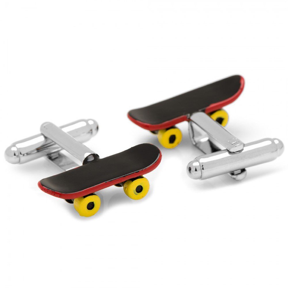 Skateboard Skater X Games Sports Cufflinks Set with Gift Box & Cleaner - Perfect for Skateboarding Enthusiasts, Gifts for Men, and Sports-Themed Events