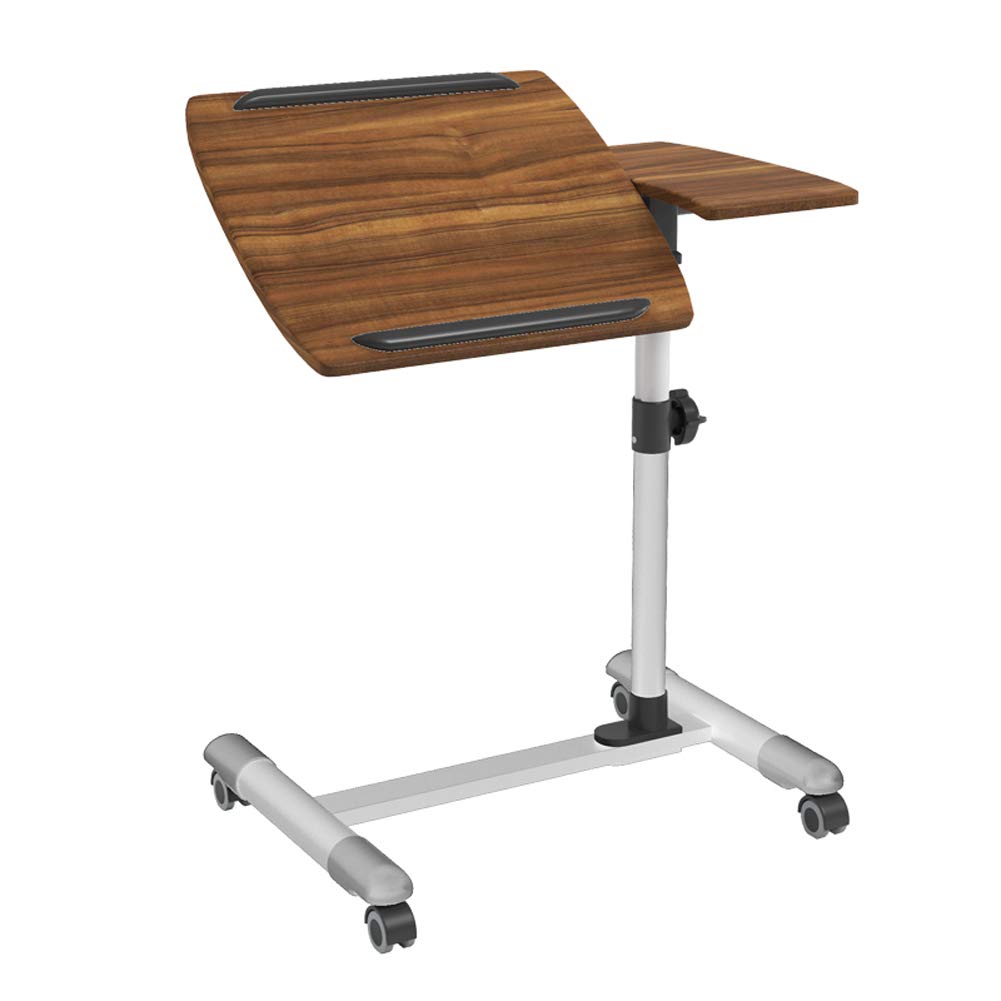 Adjustable Rolling Laptop Desk with Mouse Board - Portable Standing Computer Desk & Tilting Overbed Table with Wheels - Perfect for Home Office, Gaming, and Bedroom Workspace