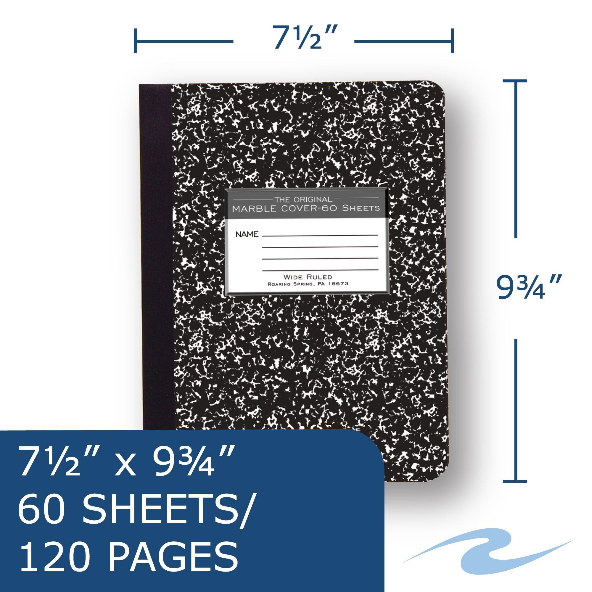 Roaring Spring Wide Ruled Composition Notebook - 60 Sheets, 9.75