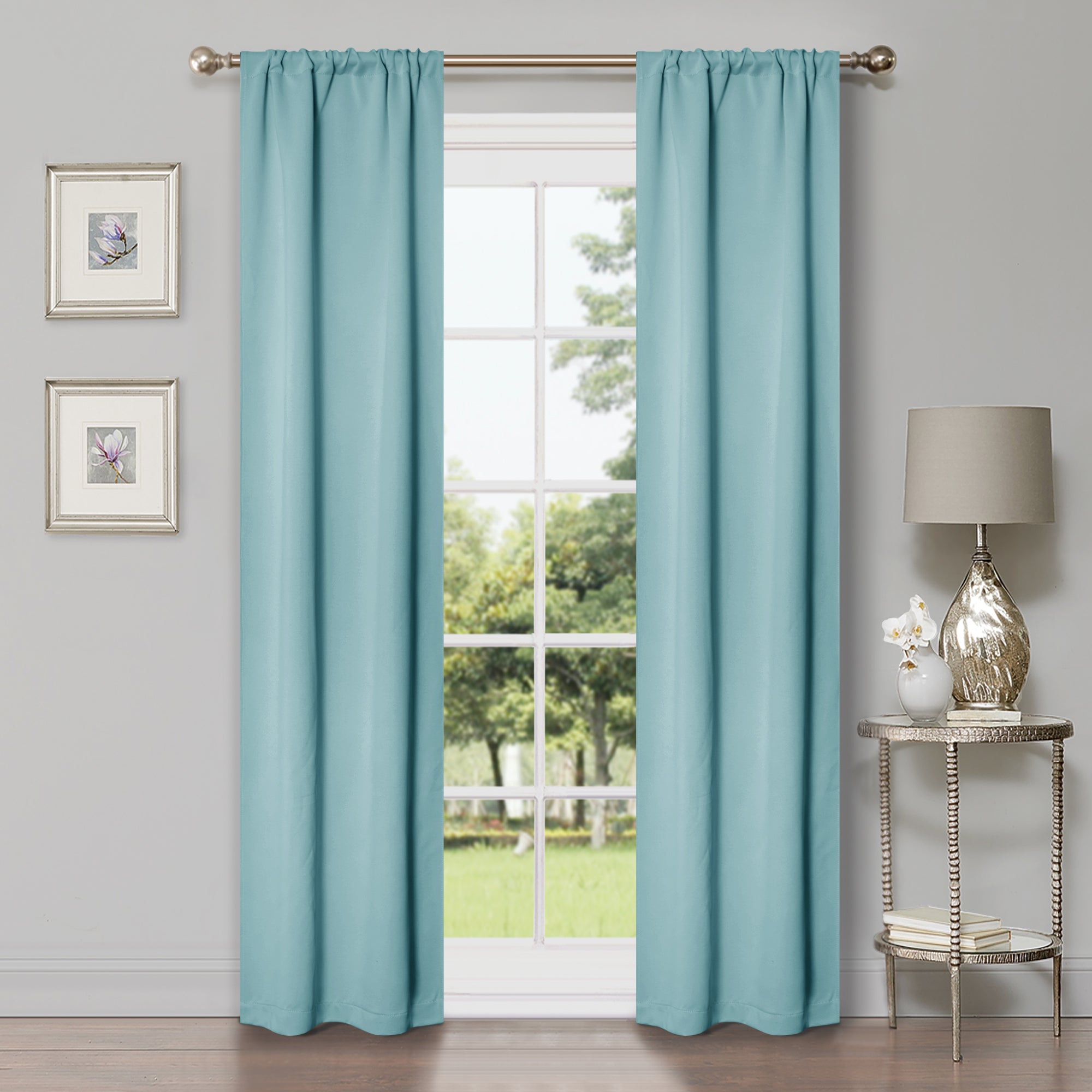 Blackout Curtains for Bedroom - Solid Classic Modern Rod Pocket Curtain Set, Thermal Insulated & Noise Reducing, Perfect for Home, Office, and Nursery (Black)