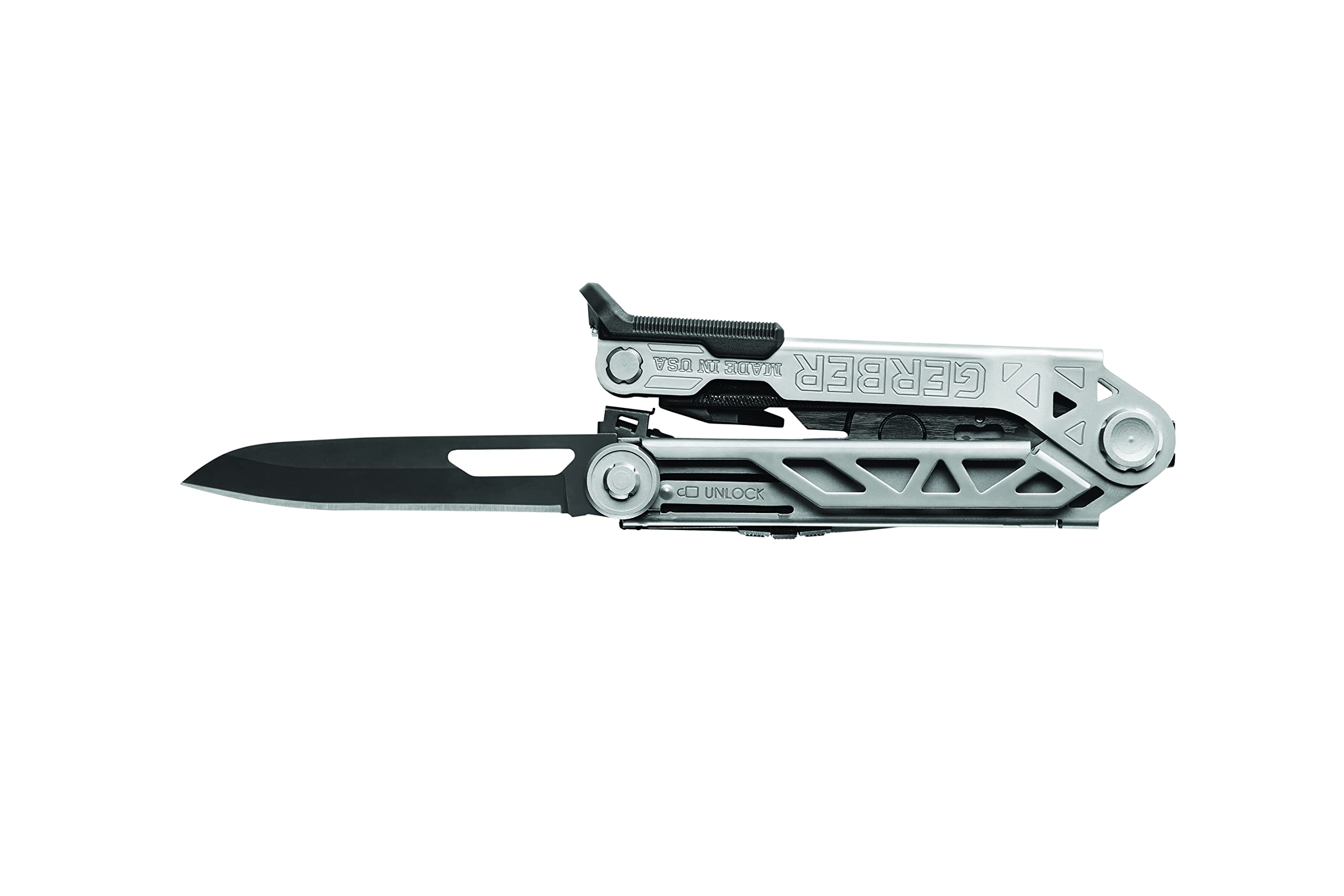Gerber Gear Center-Drive Multitool with 16-Piece Bit Set - Includes Knife, Pliers, Wire Cutters & Bottle Opener - Silver Finish with Coyote Brown Sheath - Perfect for Camping, Hiking, Survival & Everyday Carry (EDC)