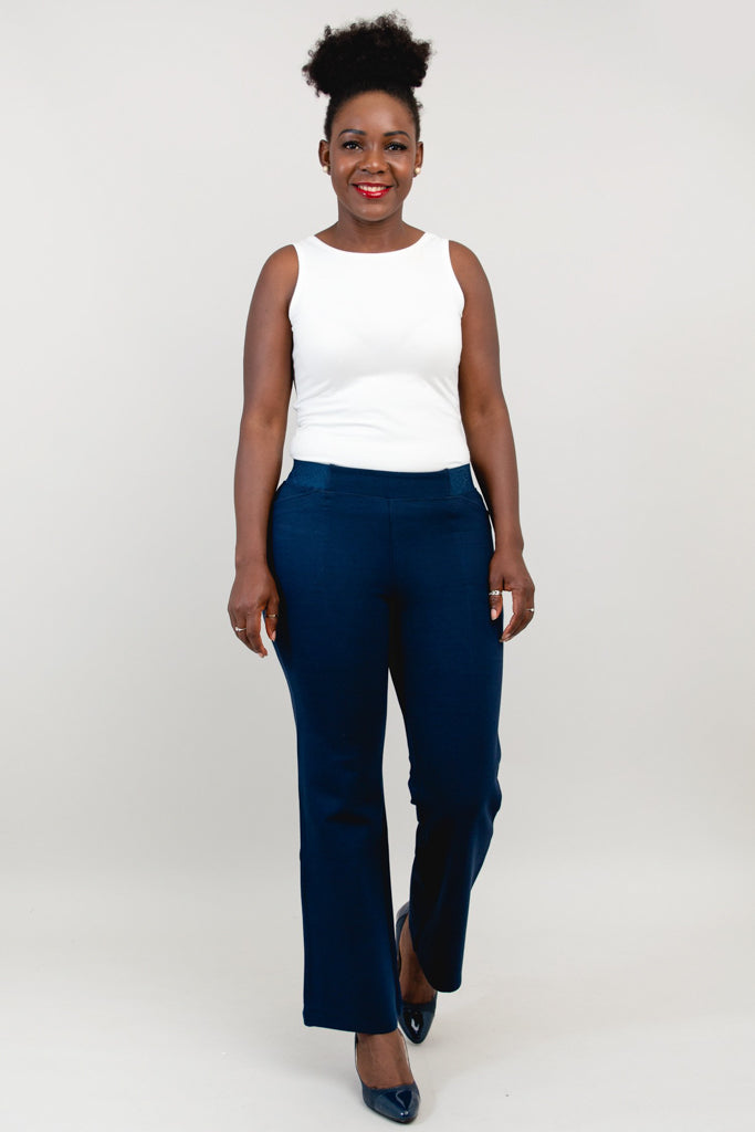 Women's Daya Petite Pants - Soft Modal Fabric, Indigo Blue - Perfect for Casual Wear, Office & Travel