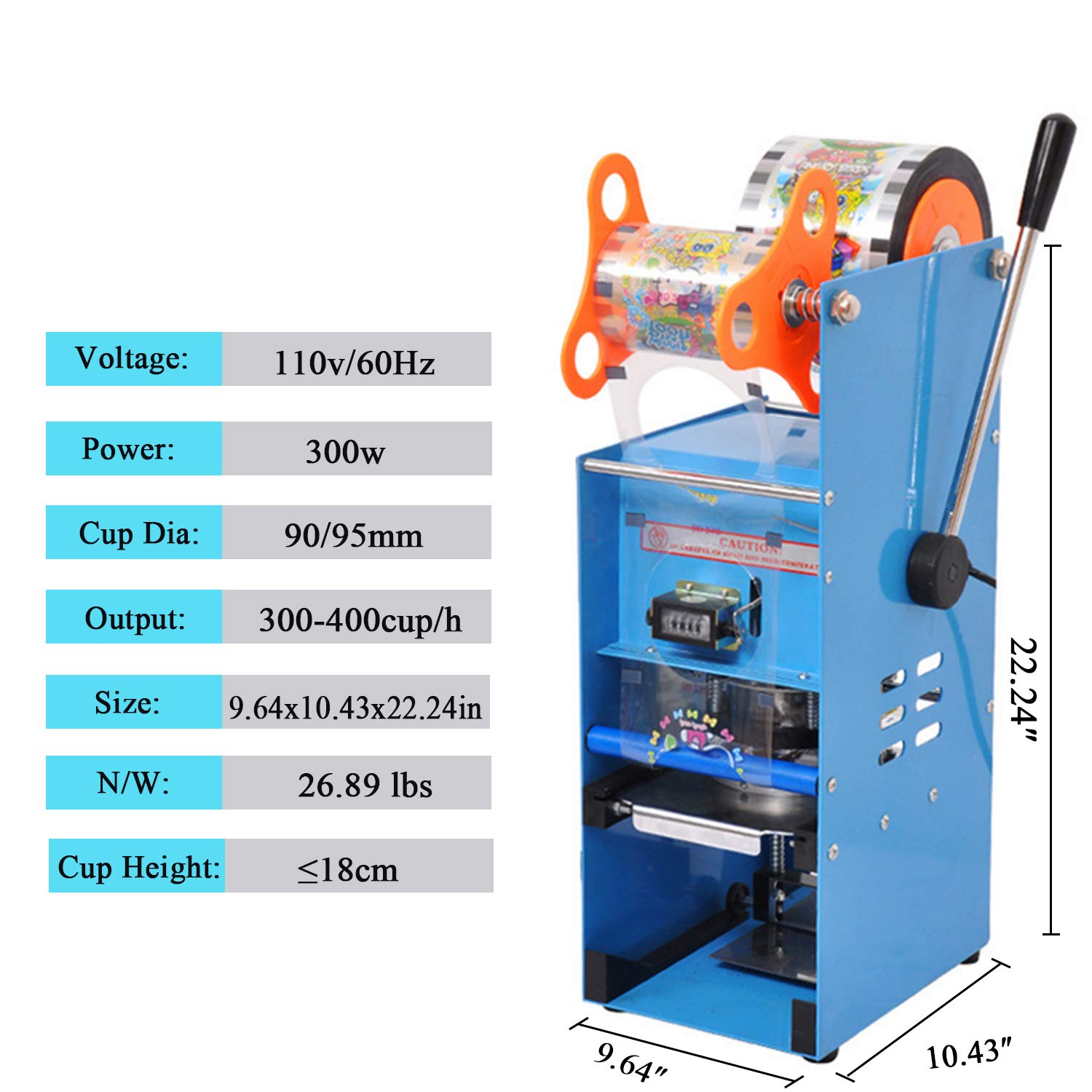 Manual Plastic Paper Cup Sealer Machine for Milk Tea, Soybean Milk, Coffee, Boba & Bubble Tea - Portable Cup Sealing Device for Drink Shops, Cafes & Home Use