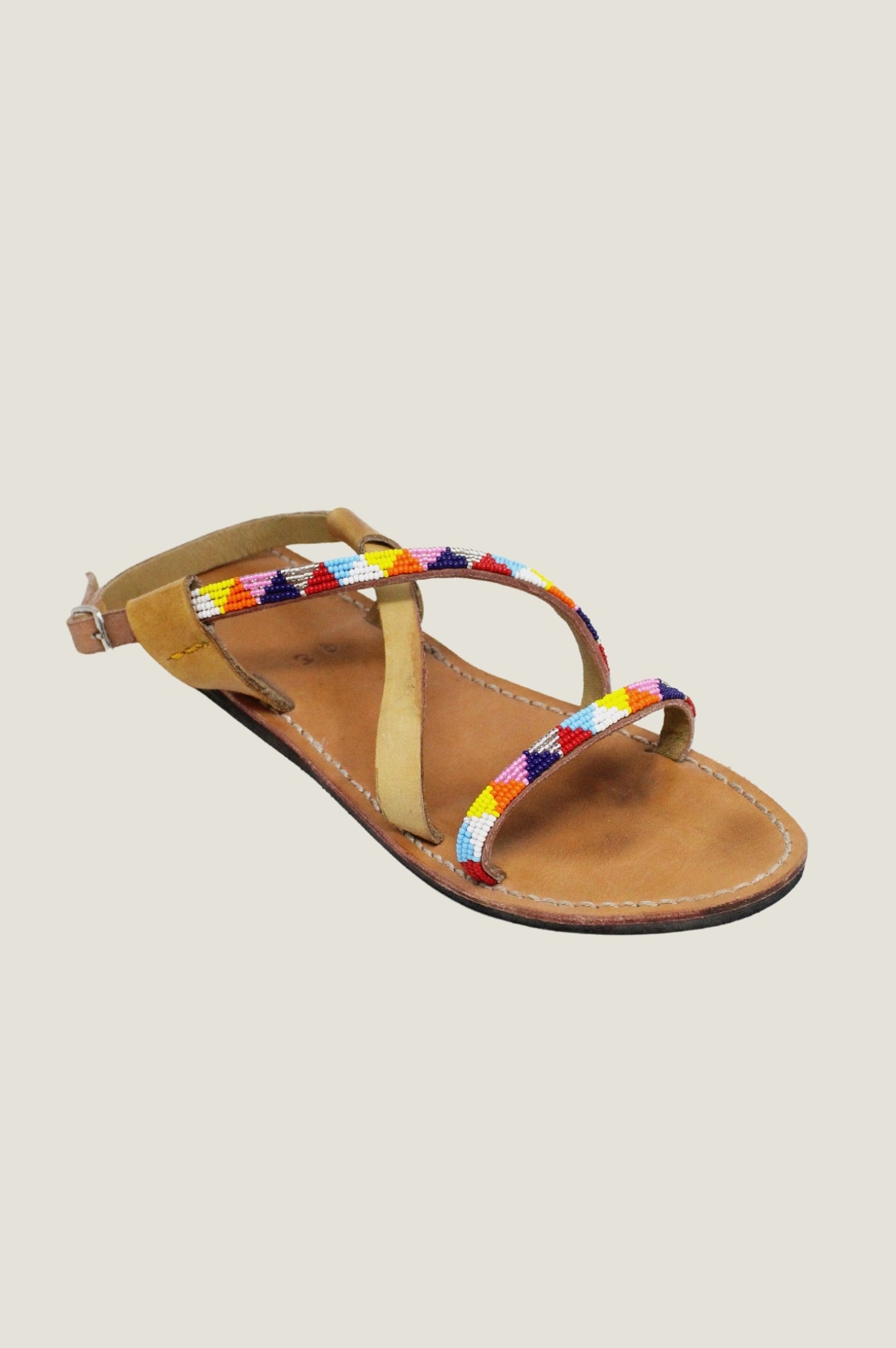 Lara Leather Sandals for Women - Comfortable Strappy Flat Sandals with Adjustable Buckles | Perfect for Beach, Vacation, and Summer Outfits