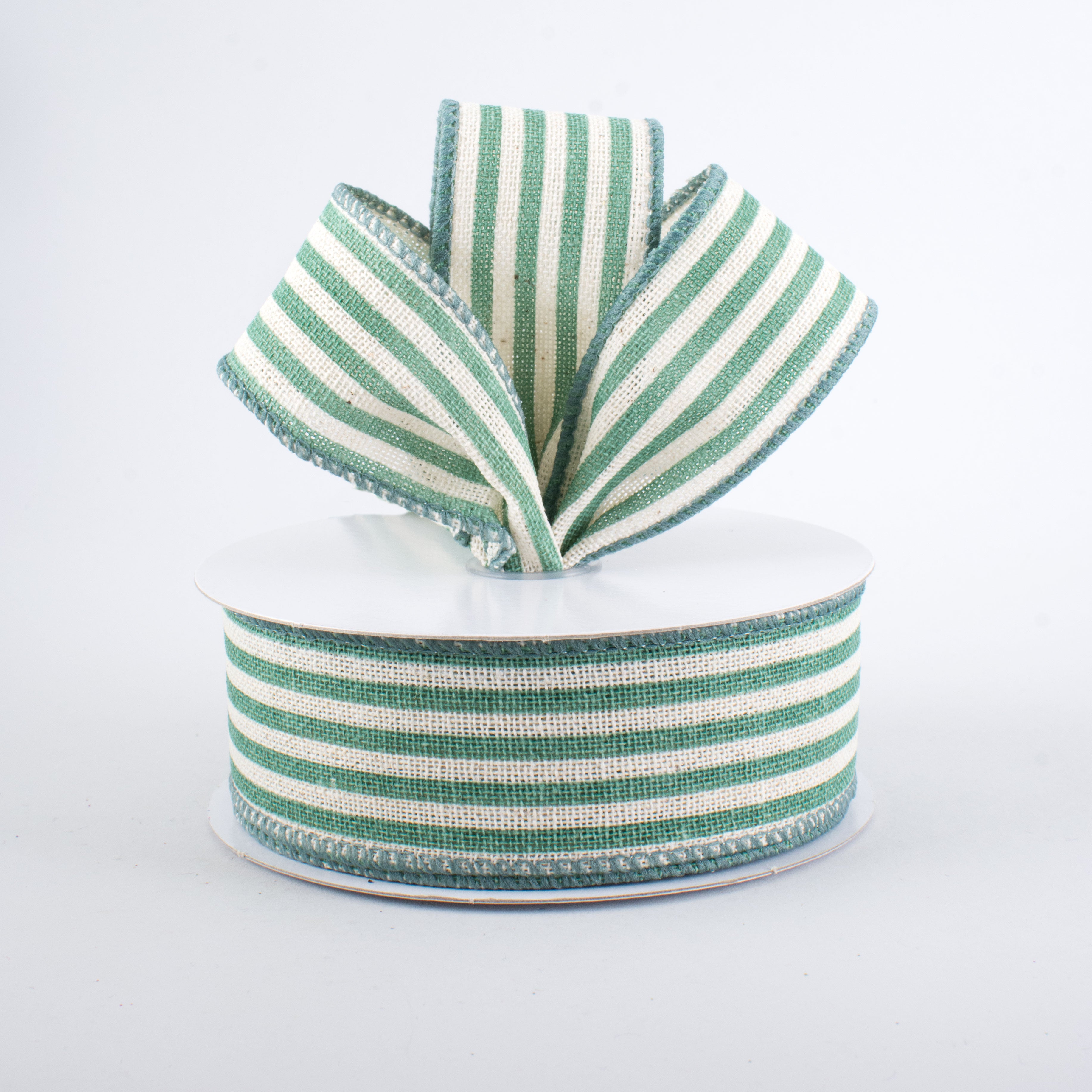 1.5 Inch Pinstripe Cotton Ribbon - Dusty Blue (10 Yards) for Gift Wrapping, DIY Crafts, Scrapbooking & Party Decorations