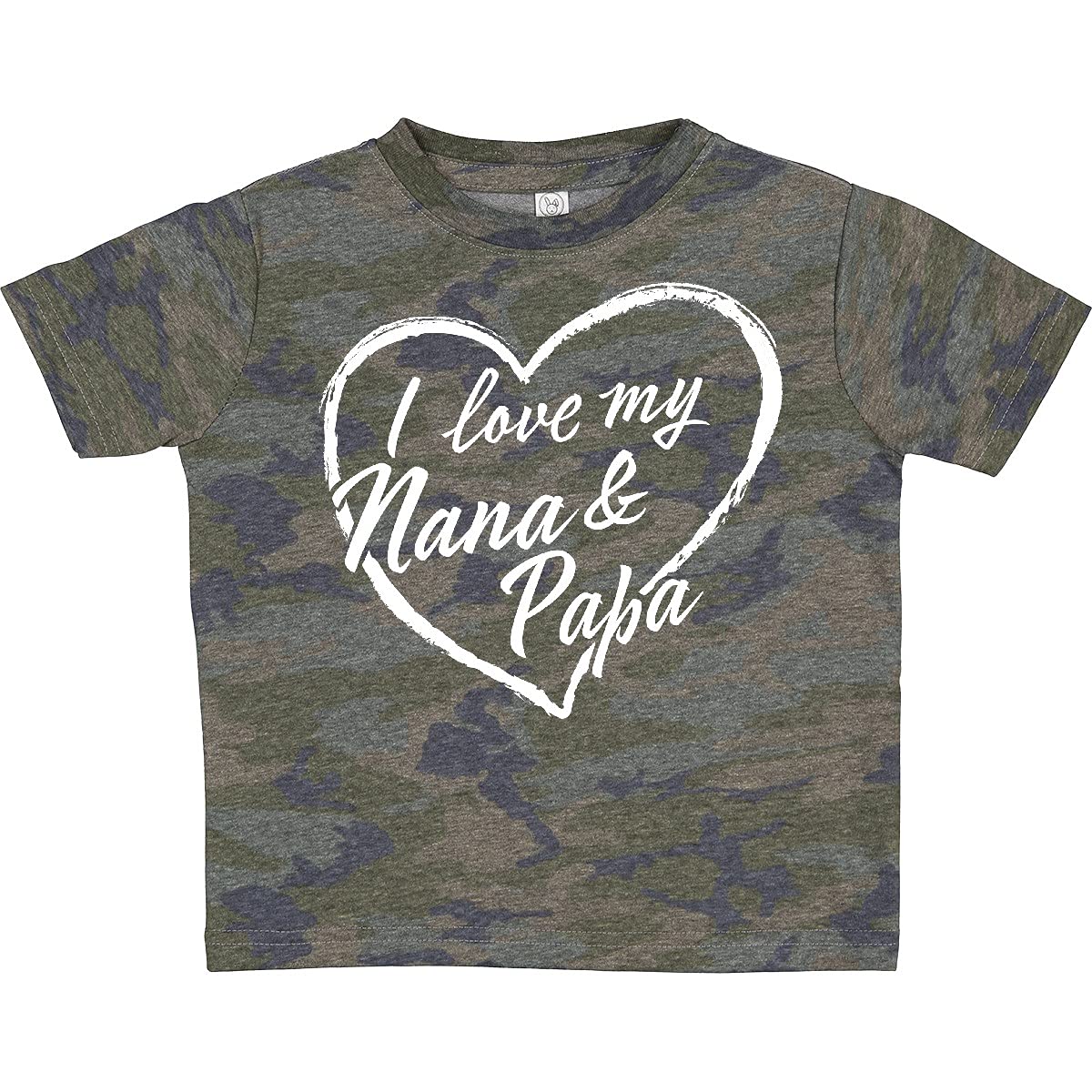 I Love My Nana and Papa White Chalk Heart Toddler T-Shirt - Cute Grandparent Apparel for Kids & Family Outfits