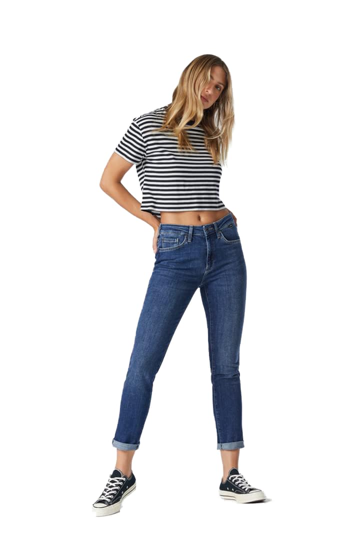 Mavi Women's Kathleen High Rise Slim Boyfriend Jeans - Comfortable Stretch Denim Pants for Casual Wear & Everyday Outfits