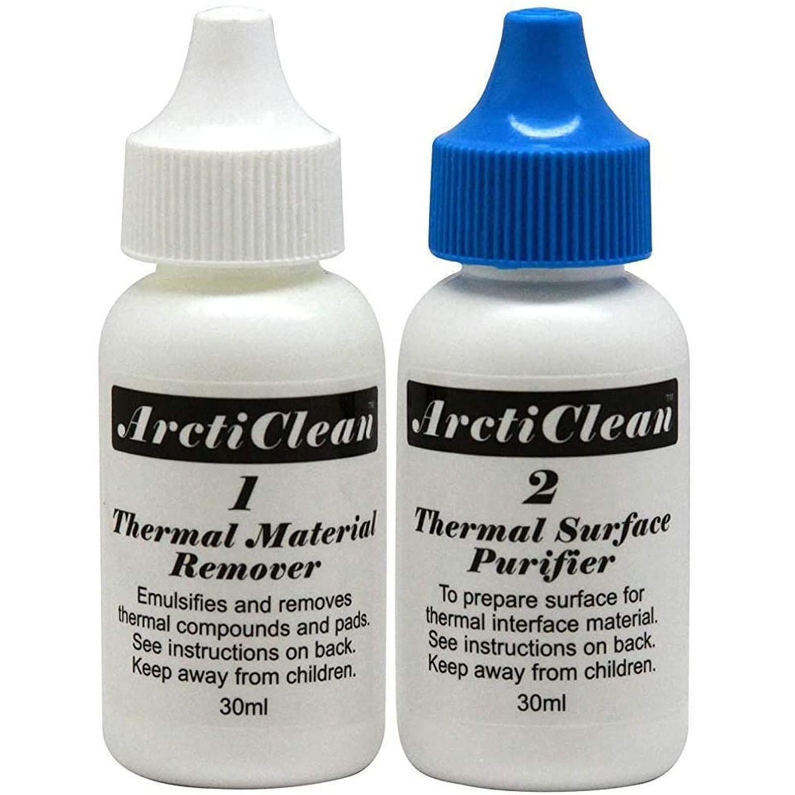 ArctiClean 60ML Thermal Paste Remover Kit (30ml ArctiClean1 + 30ml ArctiClean2) with Microfiber Cleaning Cloth (7