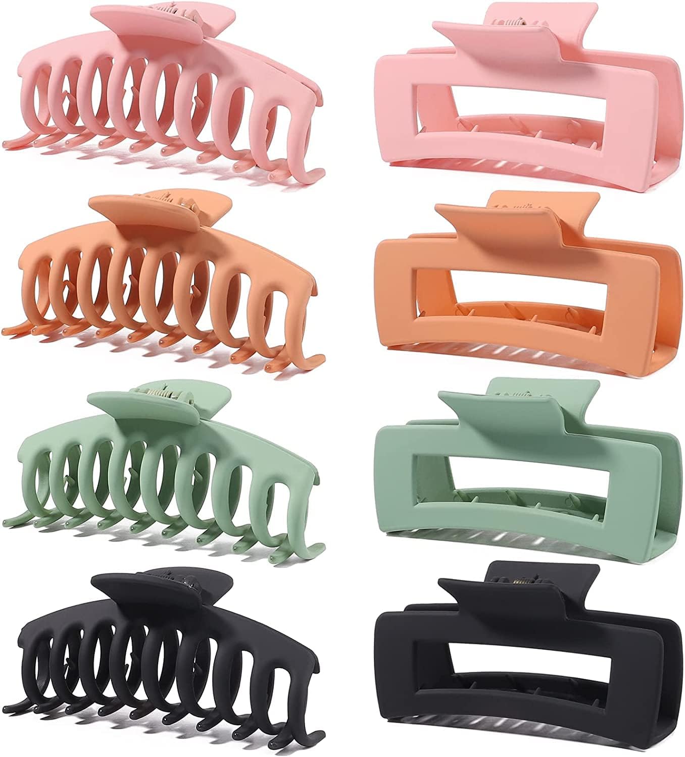 SUKAINA TRENDS Hair Claw Clips for Women & Girls - 8 PCS Strong Hold Hair Clips for Thick & Thin Hair - Large Hair Claw Clips for Ponytails, Buns & Updos - Perfect for Work, School & Everyday Styling