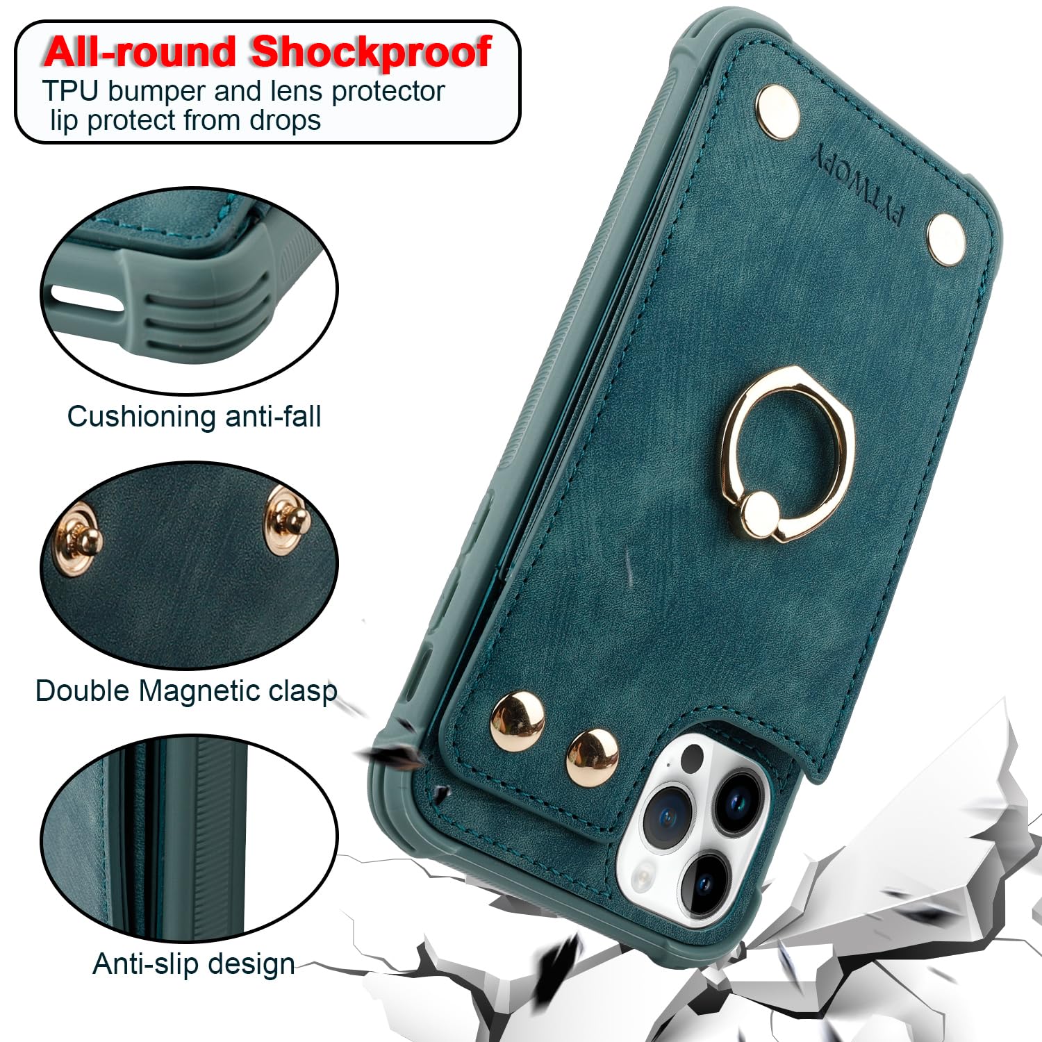 Premium Leather iPhone 15 Pro Max Wallet Case (6.7