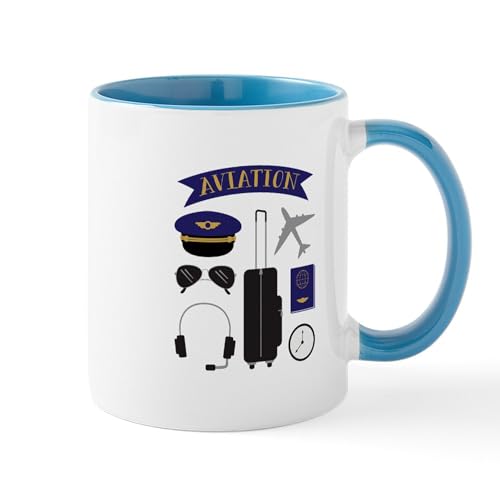 White/Blue Inside - Aviation Pilot Mugs