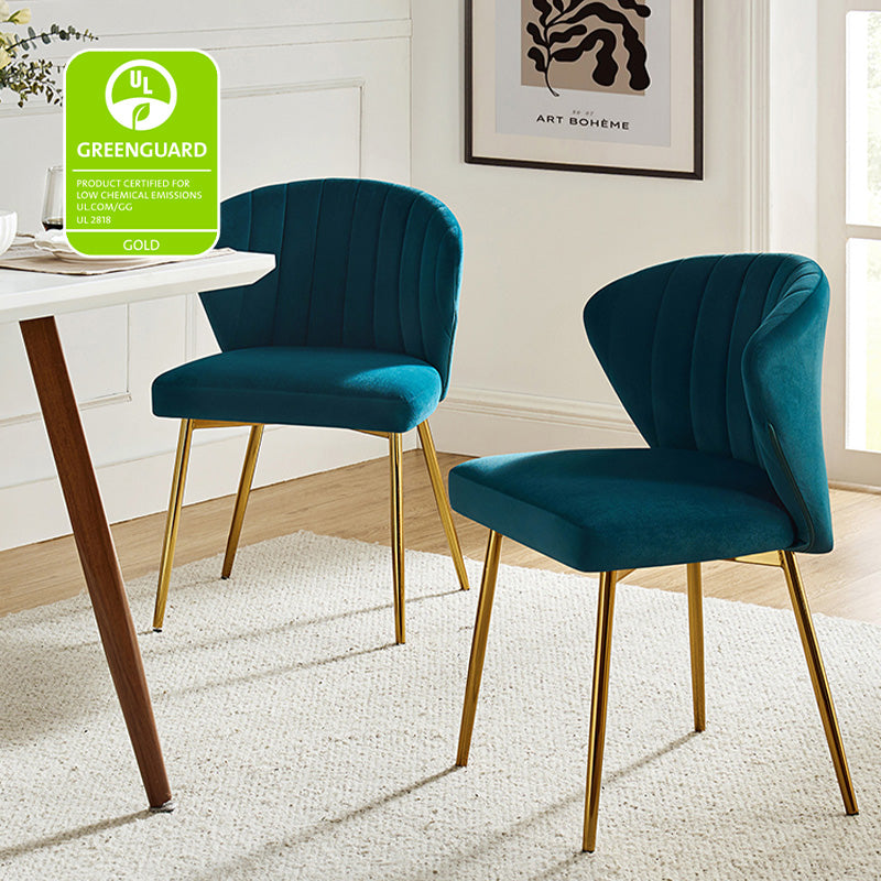 Aruna Side Chair Set - Modern Dining Chairs for Kitchen, Living Room & Office - 2-Piece Wooden Accent Chairs with Cushion - Perfect for Small Spaces, Breakfast Nook & Home Decor