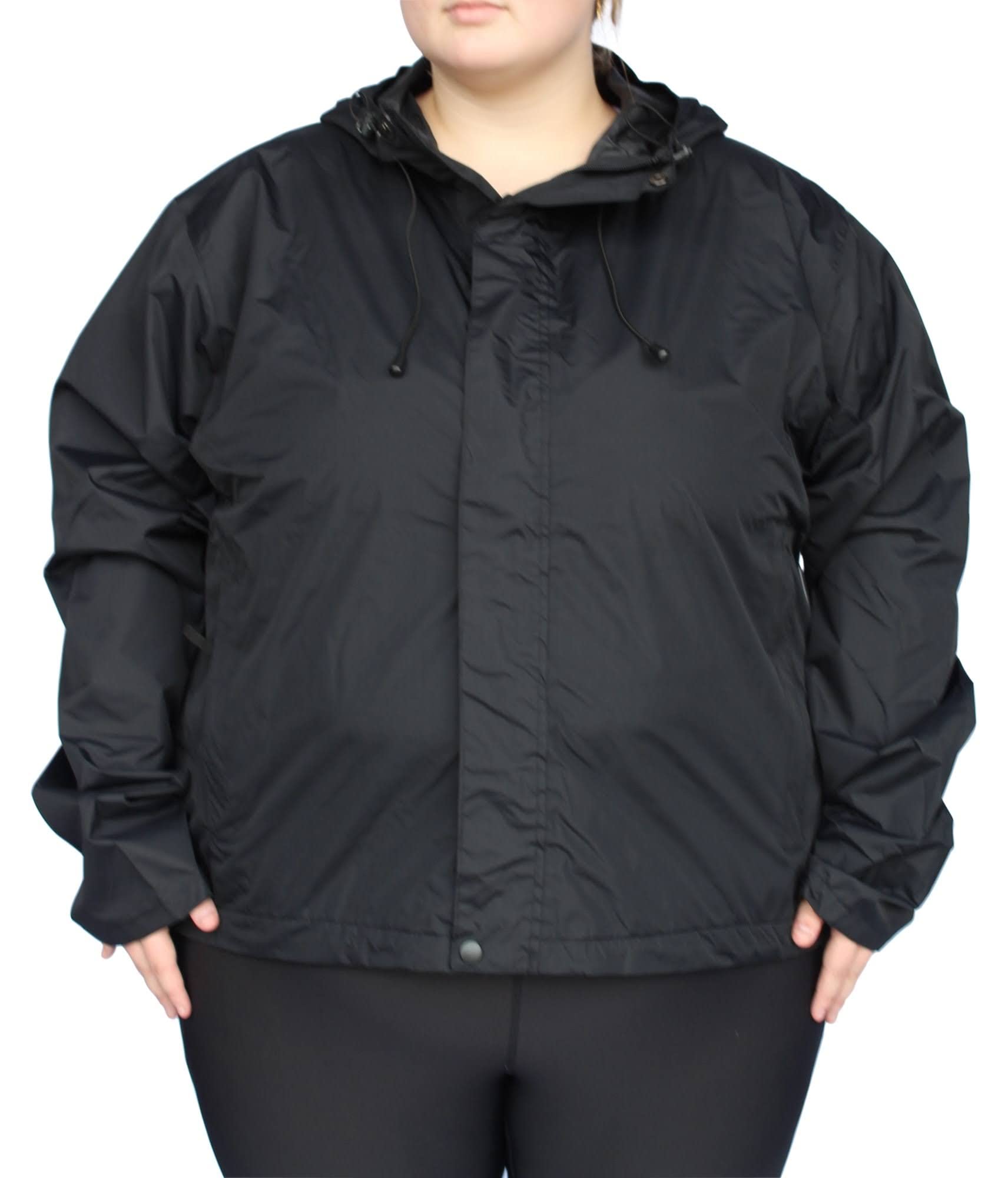 Women's Plus Size Packable Rain Jacket - Lightweight Windbreaker Waterproof Outdoor Jacket for Hiking, Travel & Commuting