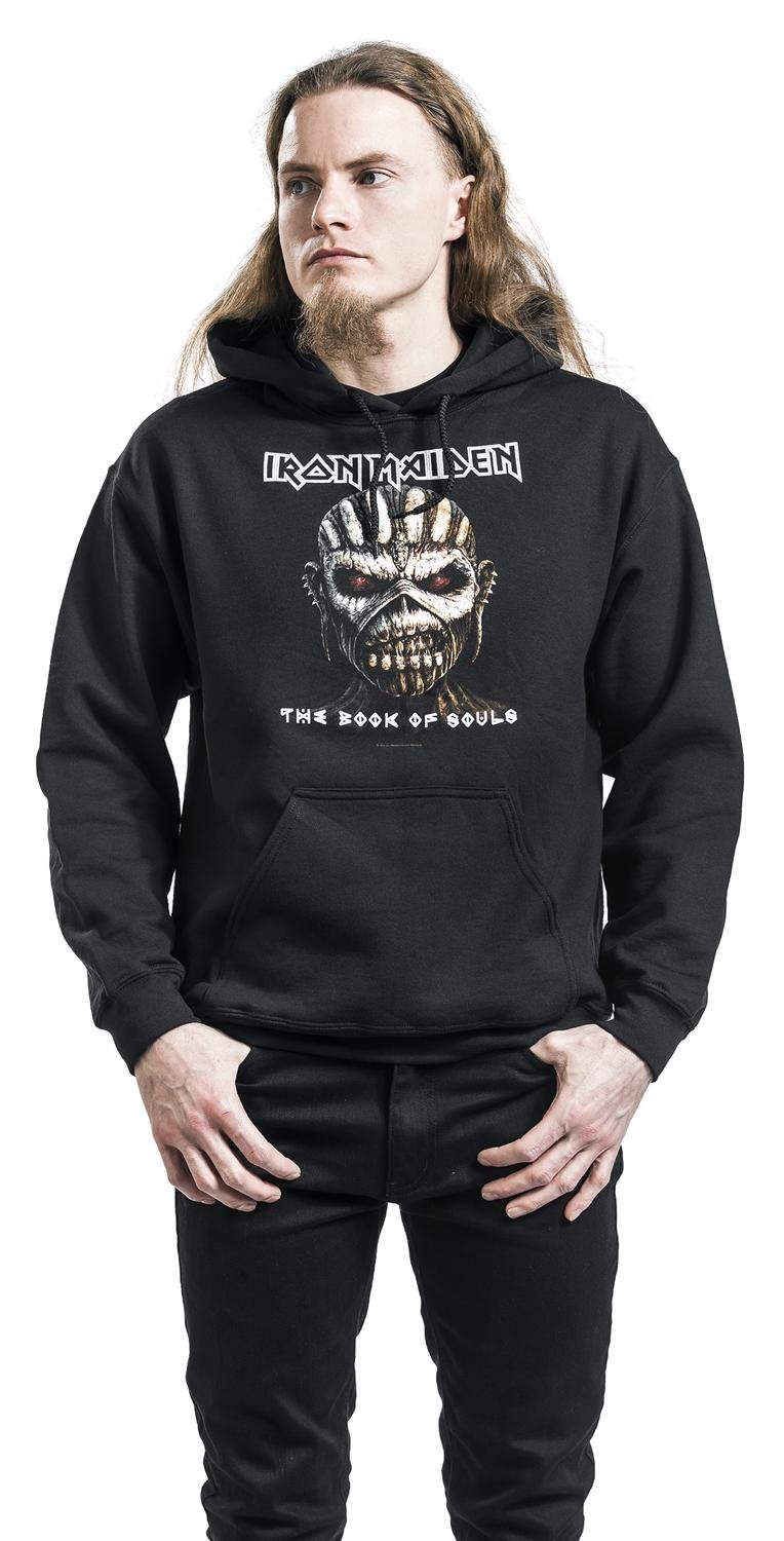 Iron Maiden The Book of Souls Hoodie - Black, Size L | Official Band Merch | Unisex Pullover Sweatshirt for Concerts & Casual Wear