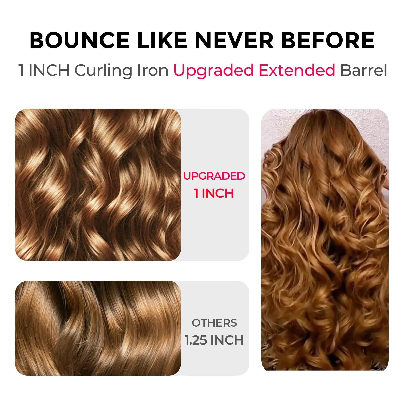 TYMO CURLPRO PLUS Hair Curling Iron - Professional Ceramic Tourmaline Styler for Salon-Quality Waves & Curls - Perfect for Home Styling, Parties & Special Occasions