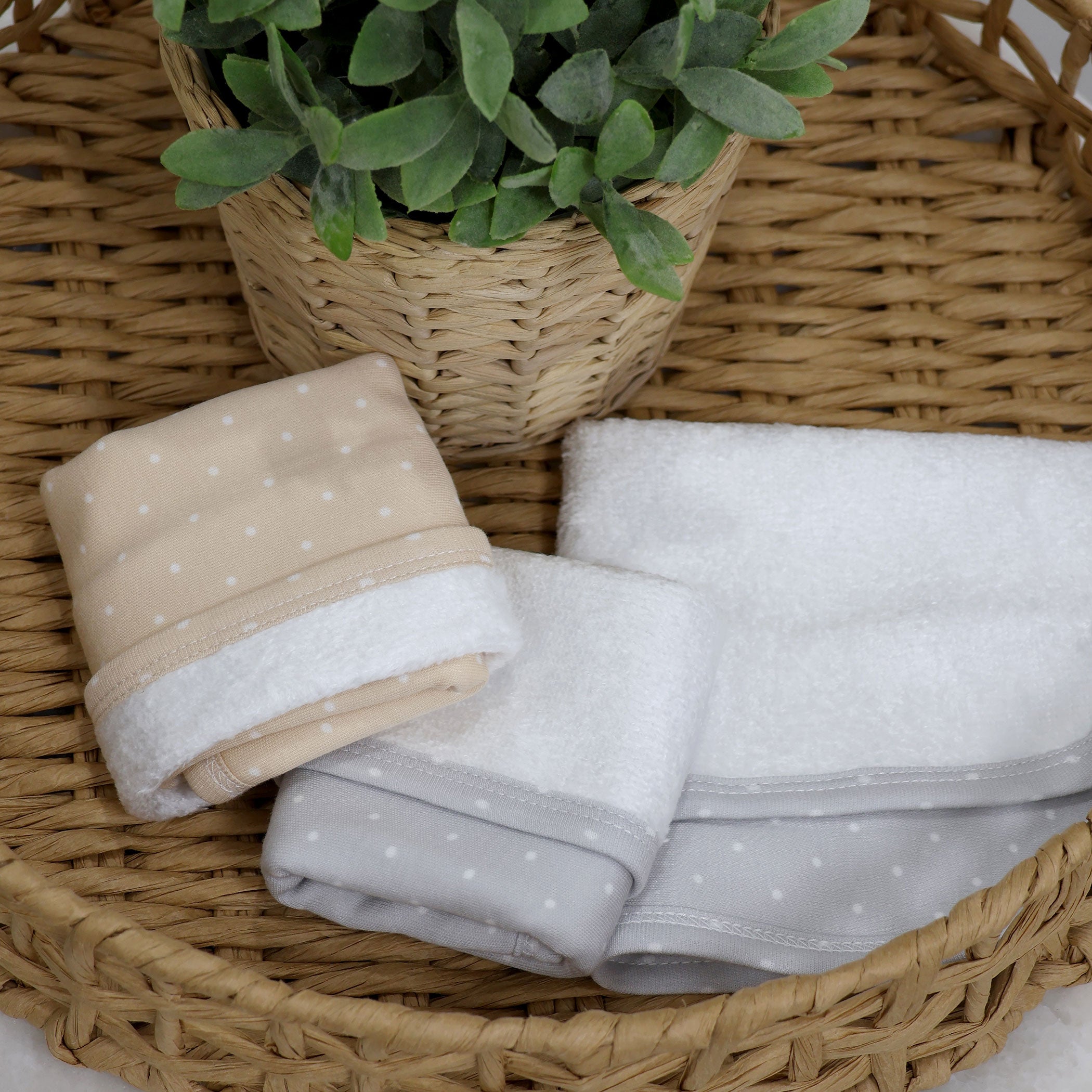 3-Pack Grey/Taupe Confetti Face Washers - Soft Exfoliating Facial Cleansing Cloths for Daily Skincare Routine & Makeup Removal