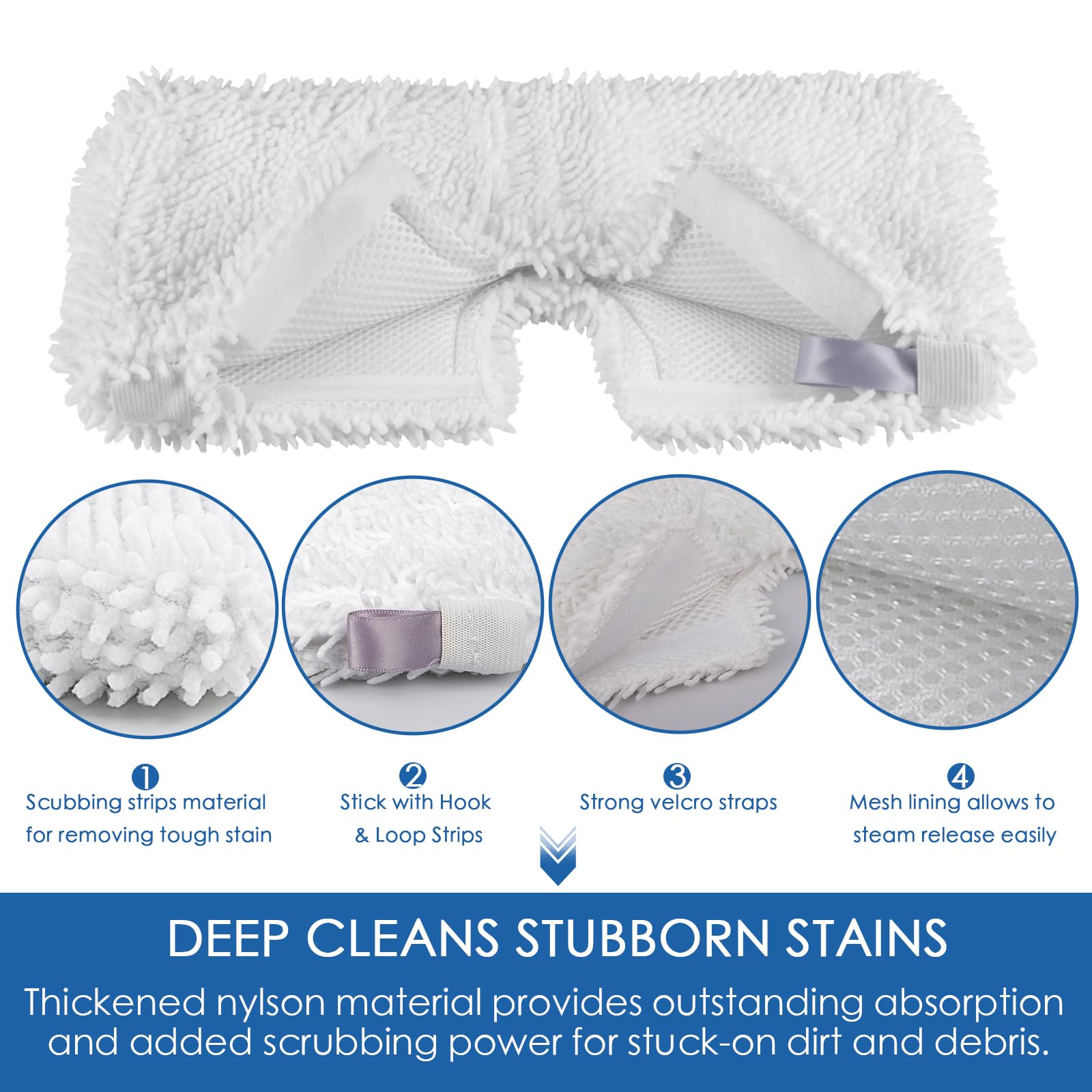 6 Pack Replacement Steam Mop Pads for Shark S3500 Series (S3501, S3601, S2902, S3901, S3550, S3601d, S3801, S3801co, SE450, S2901) - Microfiber Cleaning Pads for Floors, Tile & Hardwood Surfaces - Perfect for Kitchen, Bathroom & High-Traffic Areas